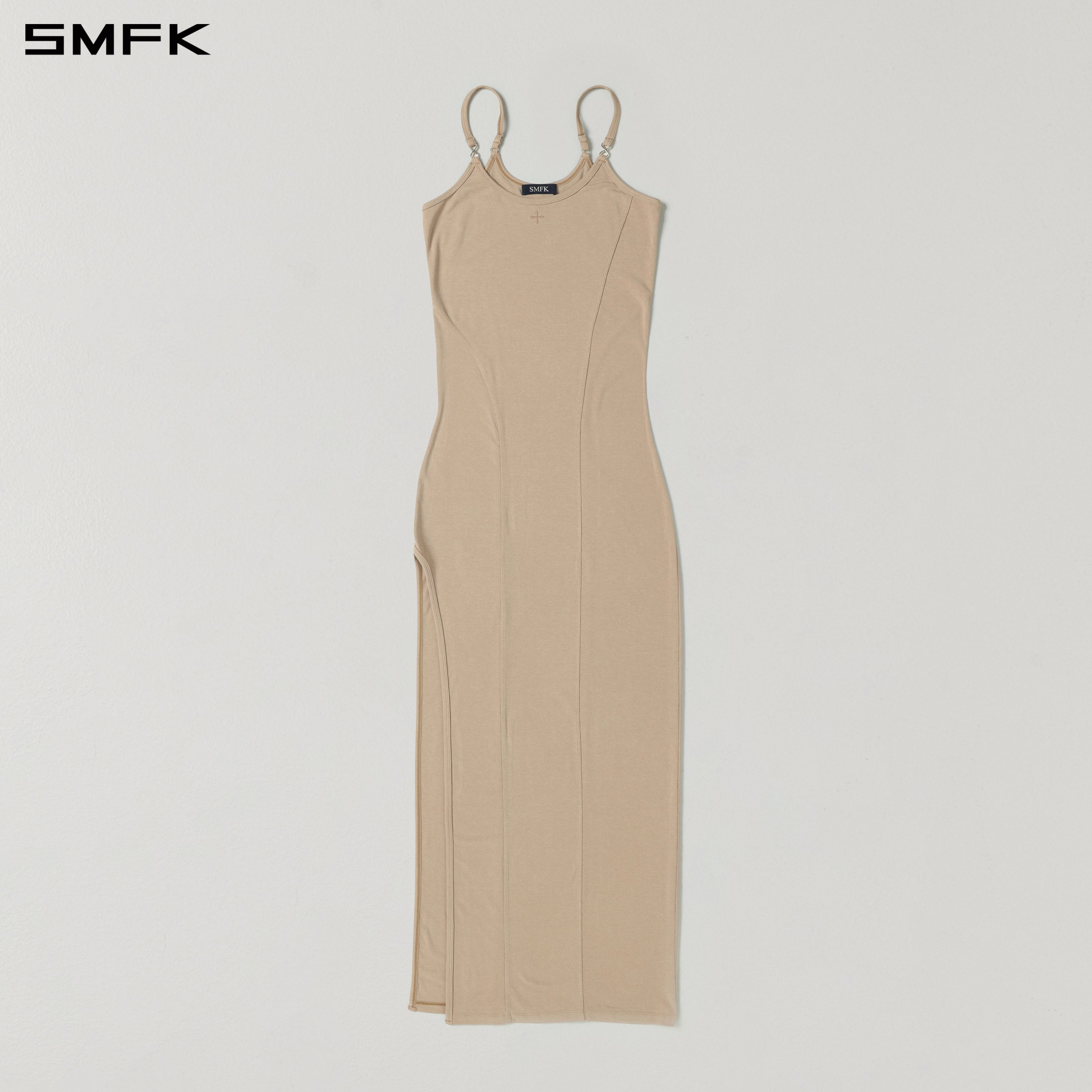MYTH AEOLUS SLIT DRESS/REGENERATED CELLULOSE FIBER+ACETATE+SPANDEX FRESH SKIN