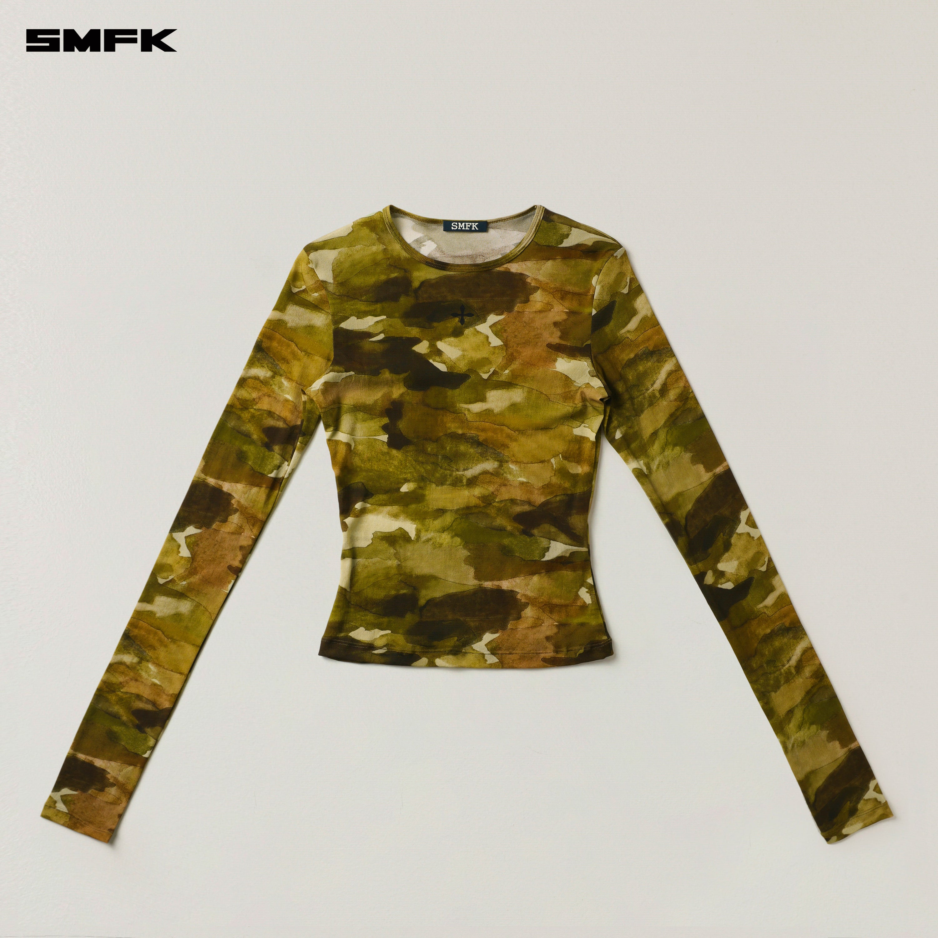VINTAGE CHINESE INK CAMOUFLAGE LONG SLEEVE PULLOVER CHINESE INK CAMOUFLAGE