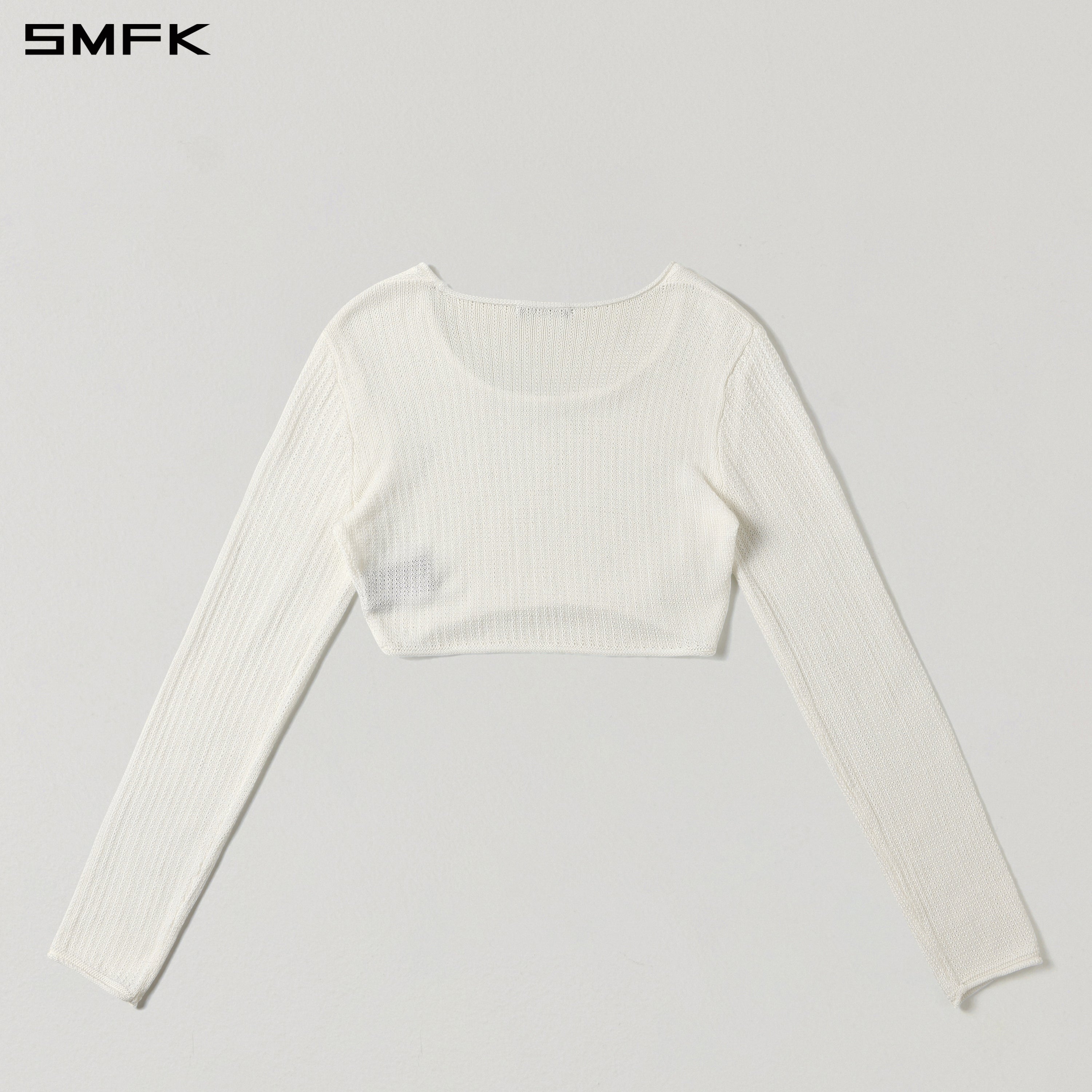 MYTH SEER CHAIN SHORT KNIT PULLOVER/TENCEL+SILK CLOUD WHITE