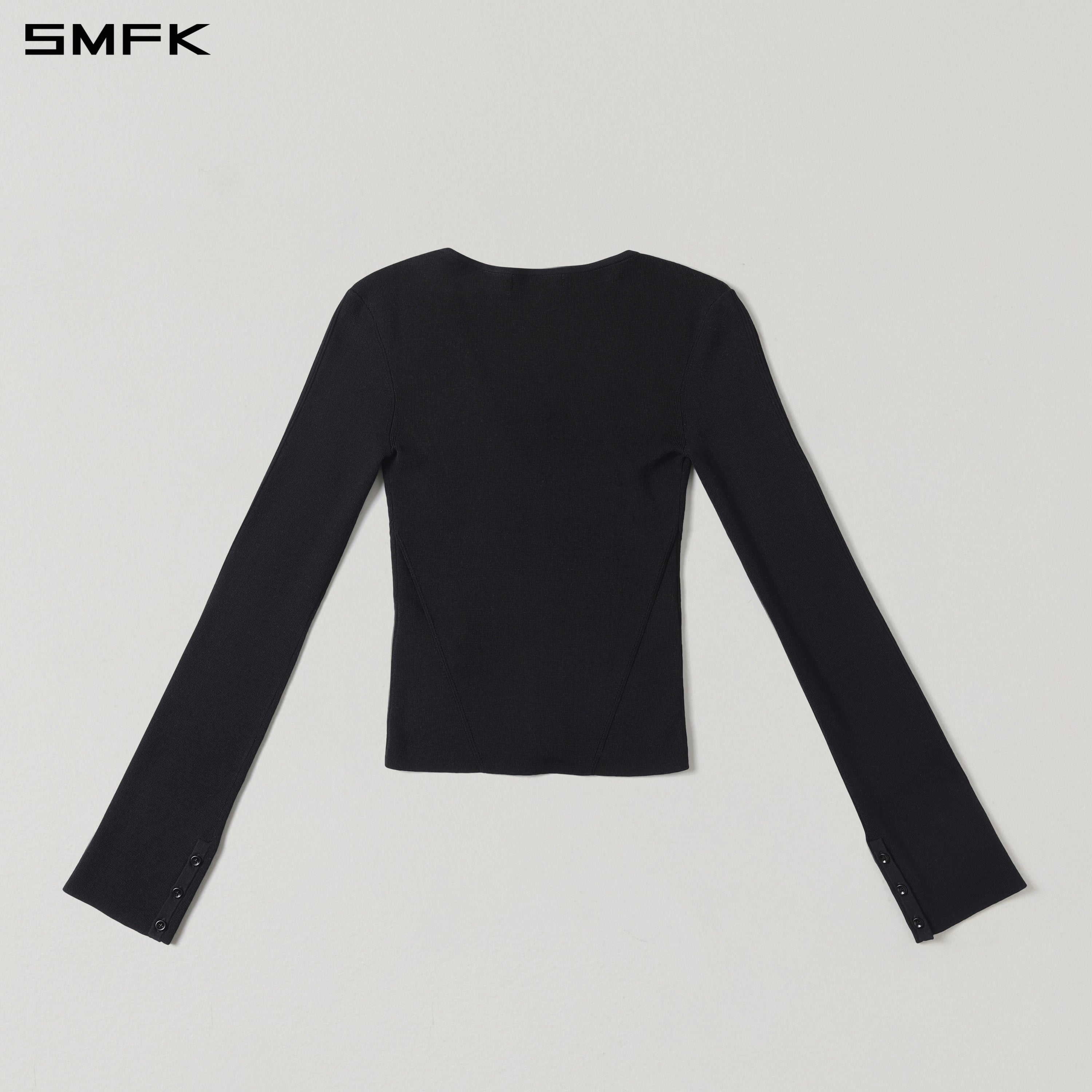 MYTH SIREN EVENING SLIM KNIT PULLOVER/TENCEL+SILK WILD BLACK