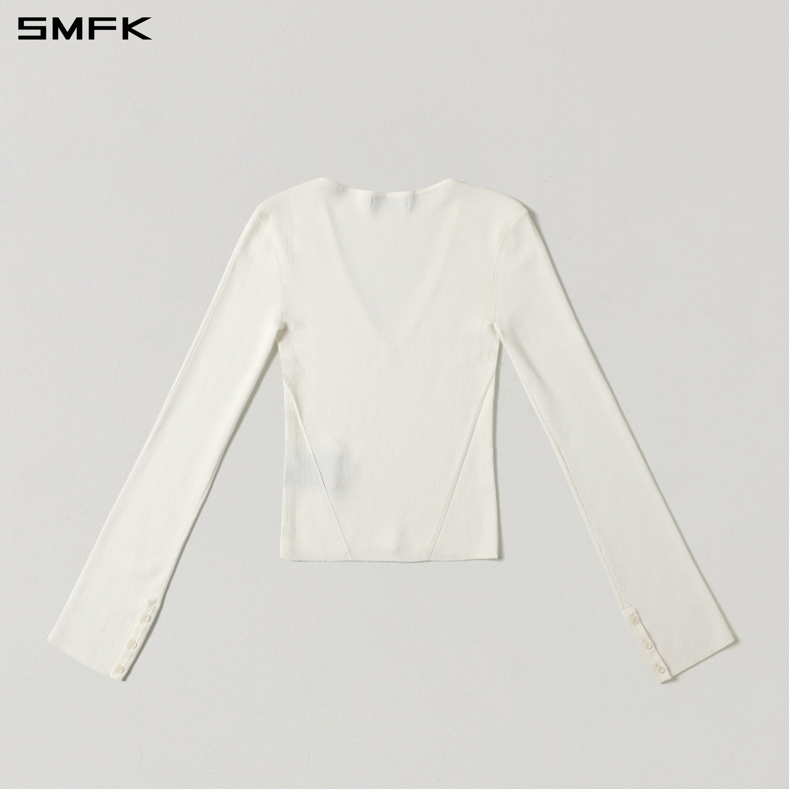 MYTH SIREN EVENING SLIM KNIT PULLOVER/TENCEL+SILK CLOUD WHITE