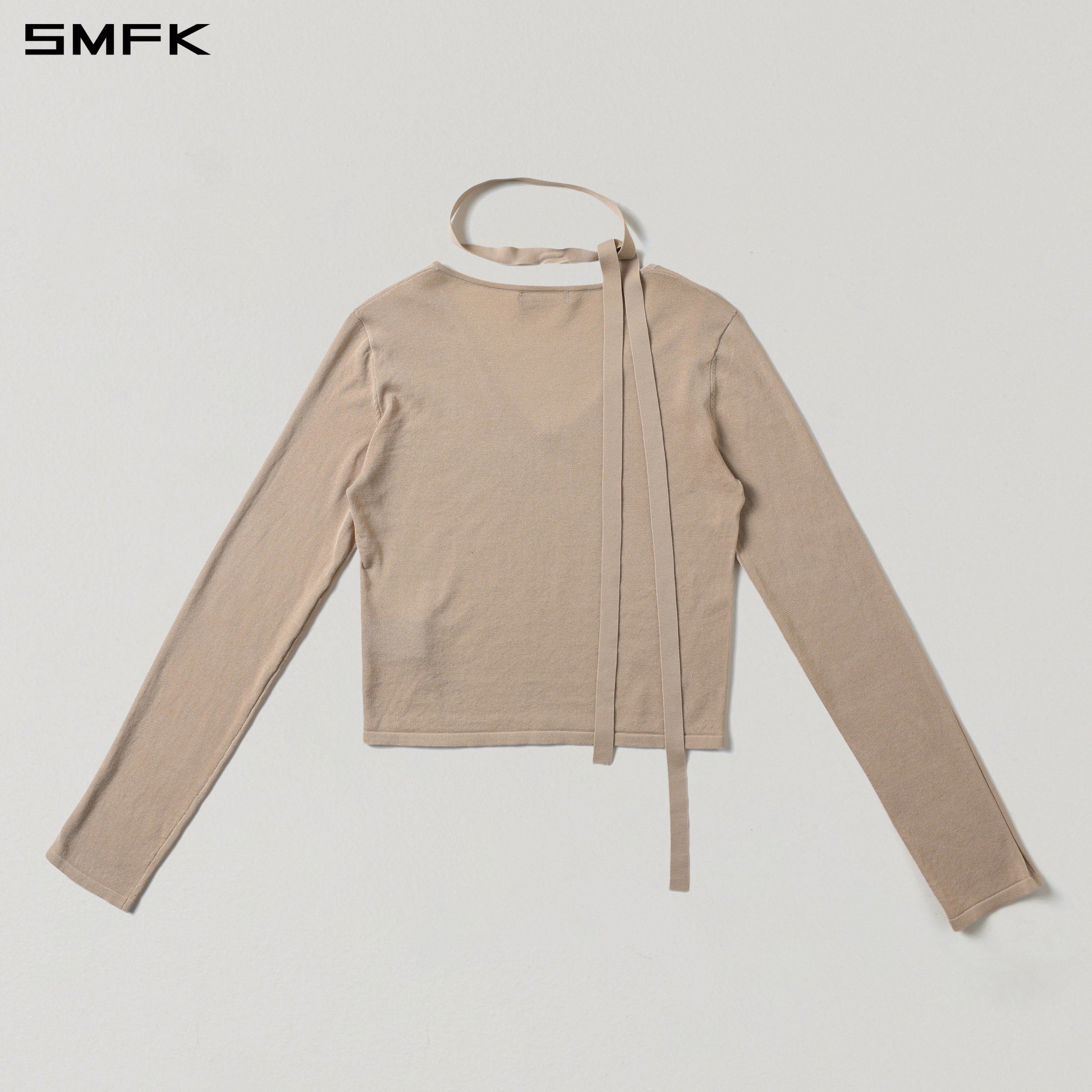 MYTH SIREN ROVE V-NECK SLIM KNIT PULLOVER/ACETATE+COTTON FRESH SKIN