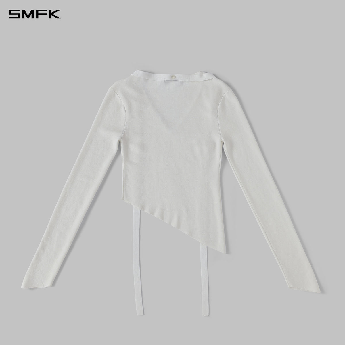 MYTH AEOLUS ASYMMETRY SLIM KNIT PULLOVER/SILK+LENZING TENCEL+COTTON CLOUD WHITE