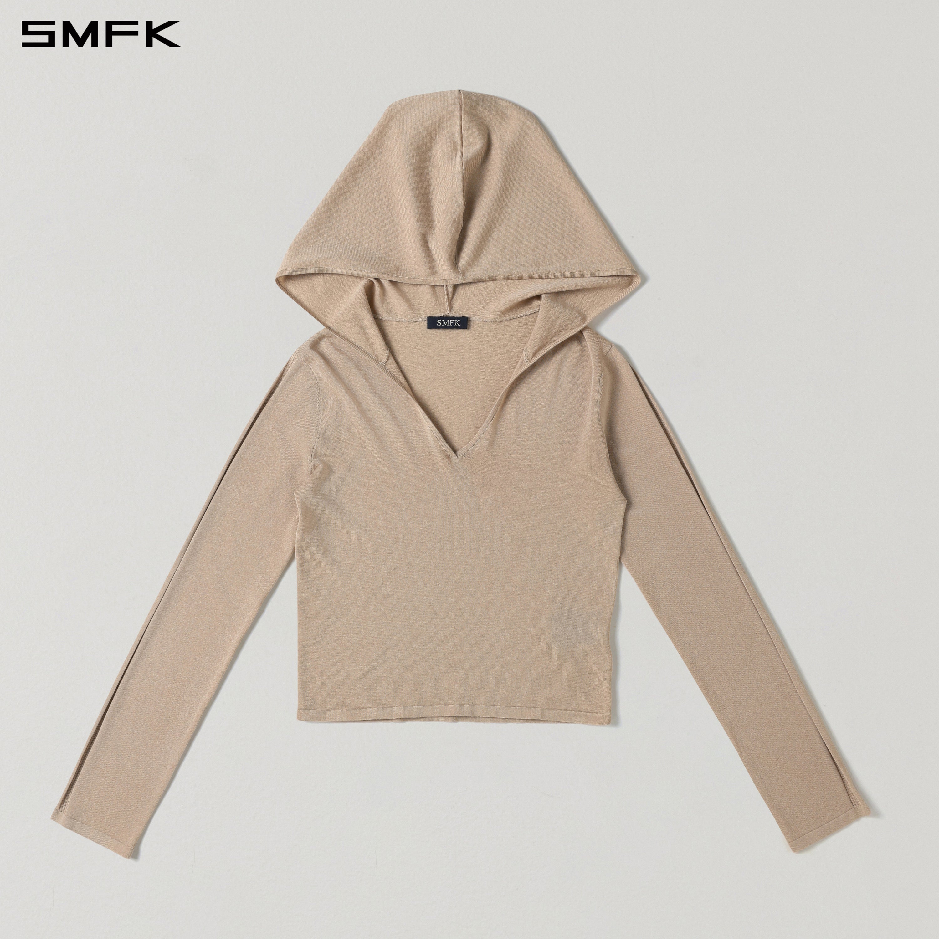 MYTH SIREN ROVE SLIM KNIT HOODIE/ACETATE+COTTON FRESH SKIN