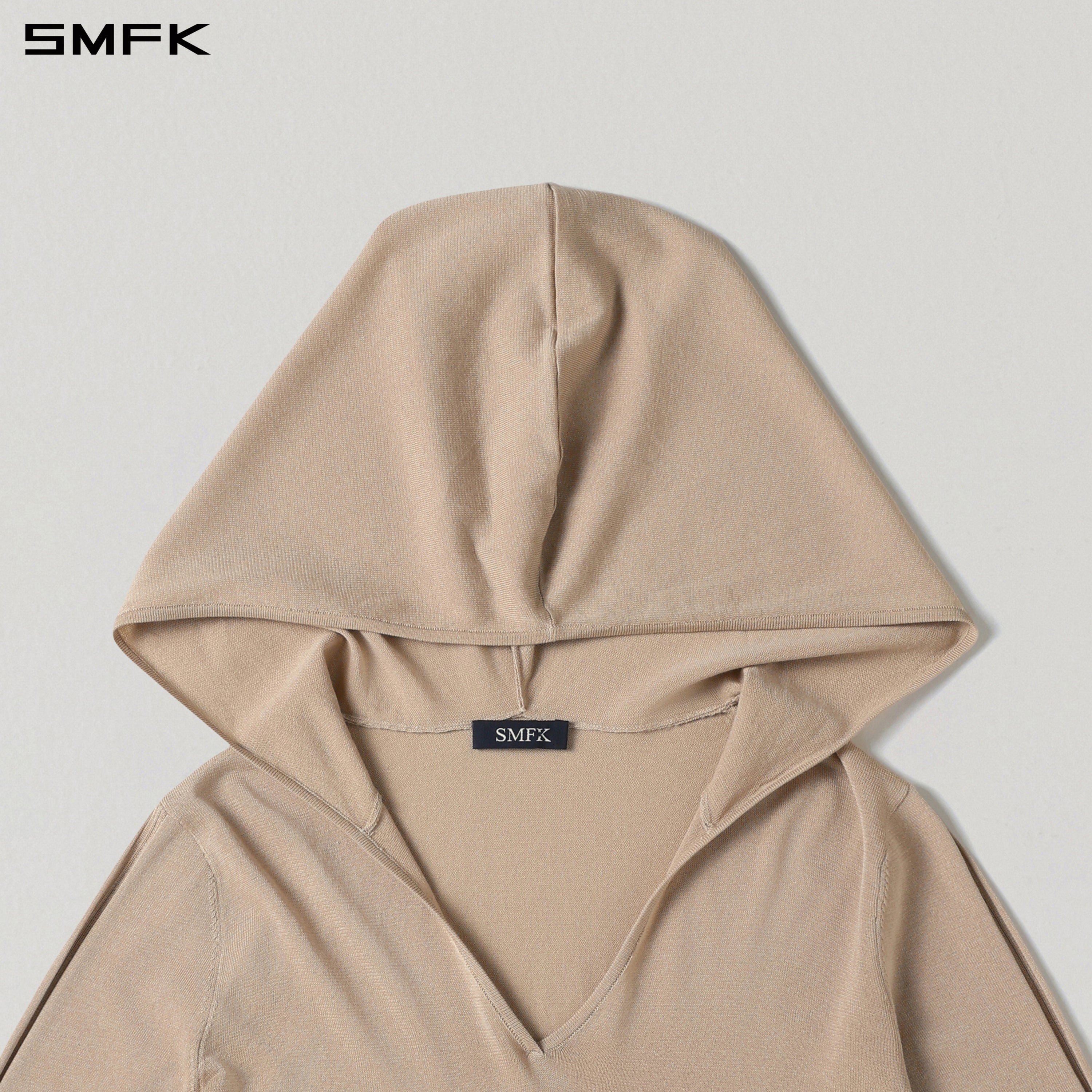 MYTH SIREN ROVE SLIM KNIT HOODIE/ACETATE+COTTON FRESH SKIN