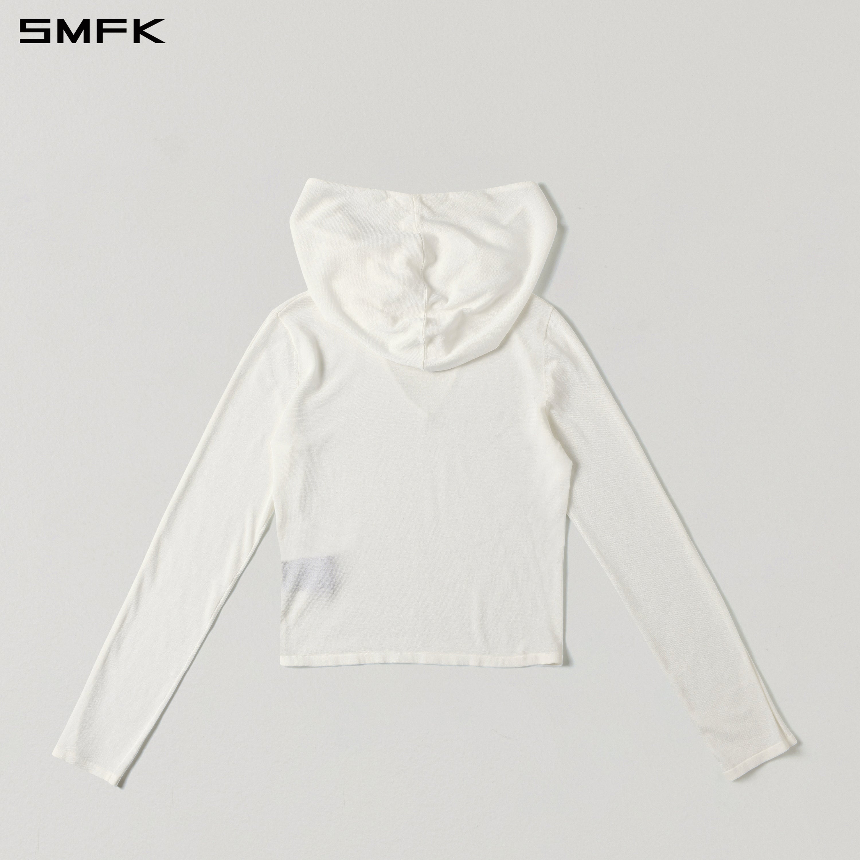MYTH SIREN ROVE SLIM KNIT HOODIE/ACETATE+COTTON CLOUD WHITE