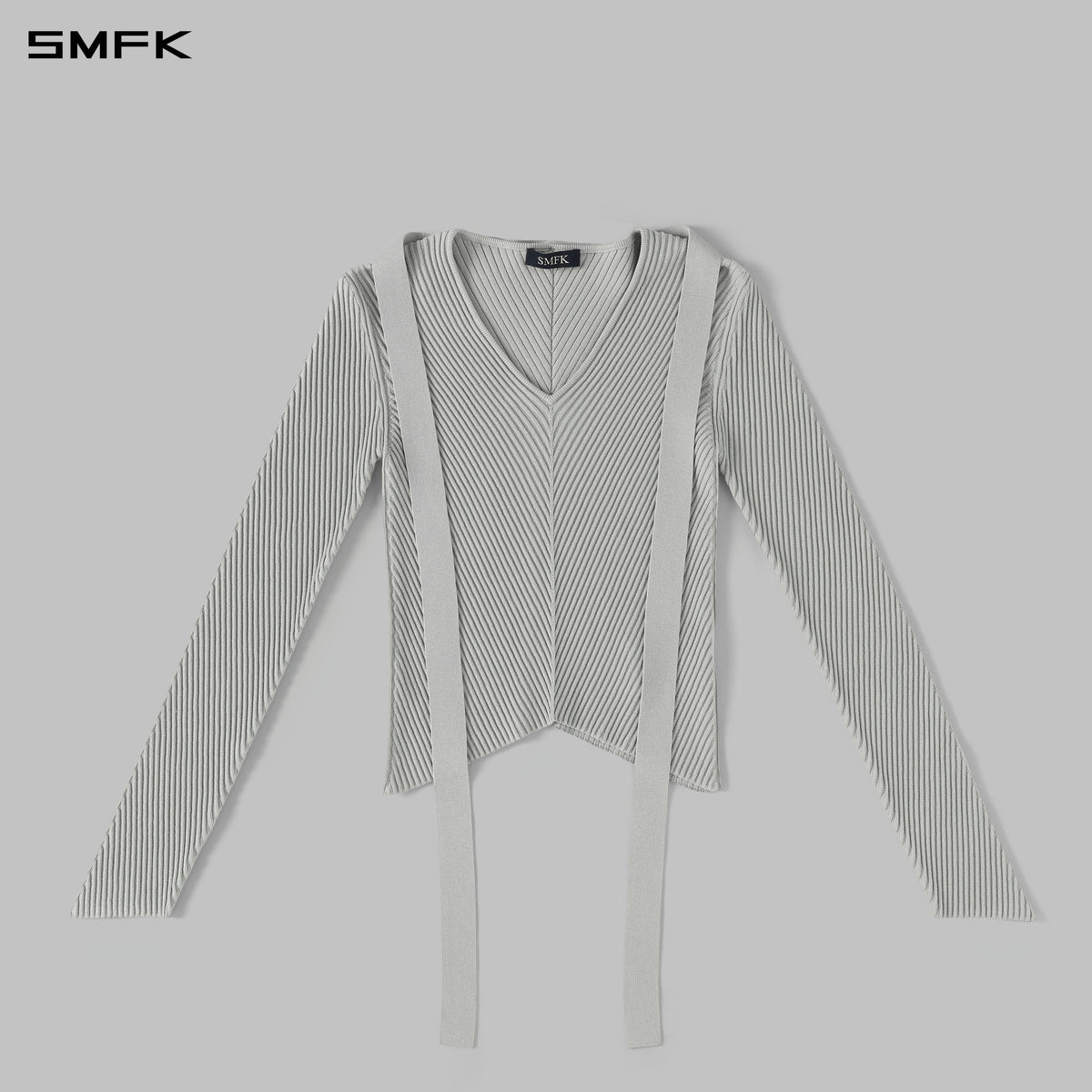 MYTH AEOLUS EVENING SLIM KNIT SWEATER / SILK+LENZING TENCEL+COTTON GLACIER GREY