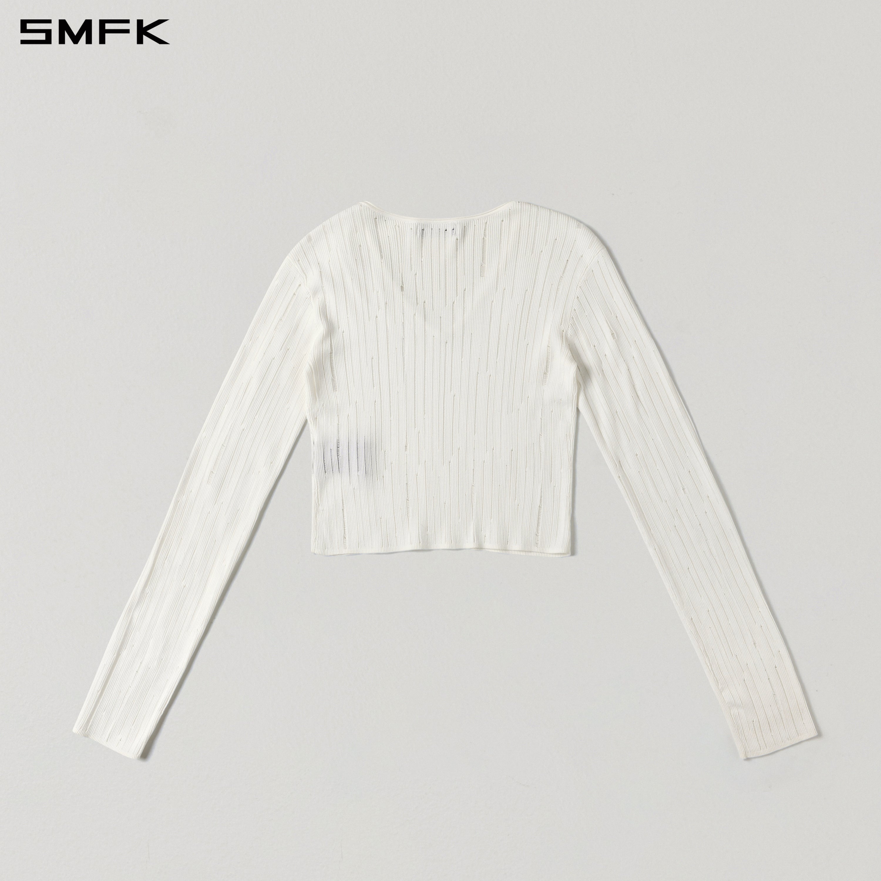 MIRAGE SIREN VISIONAL KNIT SHORT PULLOVER/ACETATE+COTTON CLOUD WHITE
