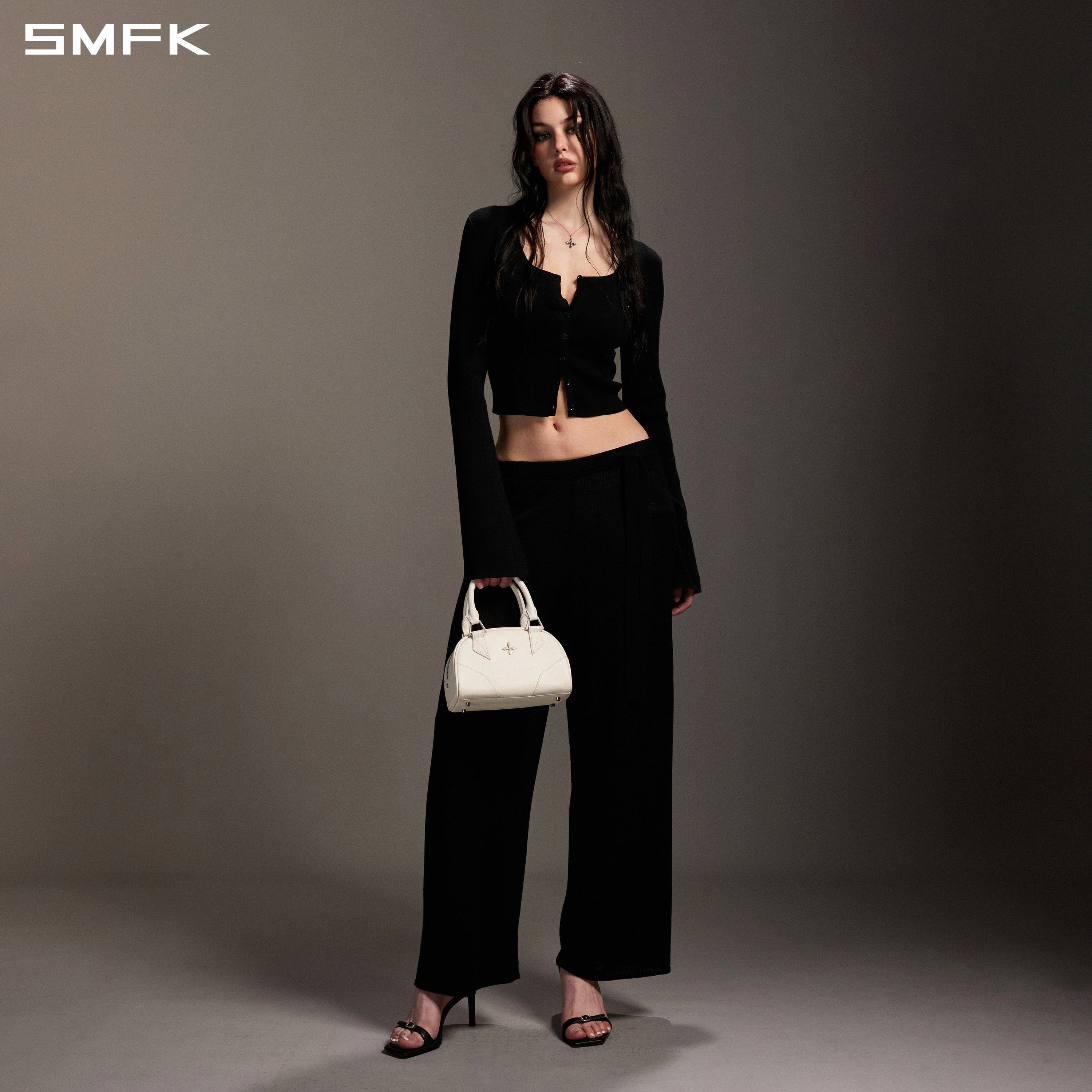 MYTH SEER SLIM KNIT CARDIGAN/TENCEL+SILK WILD BLACK