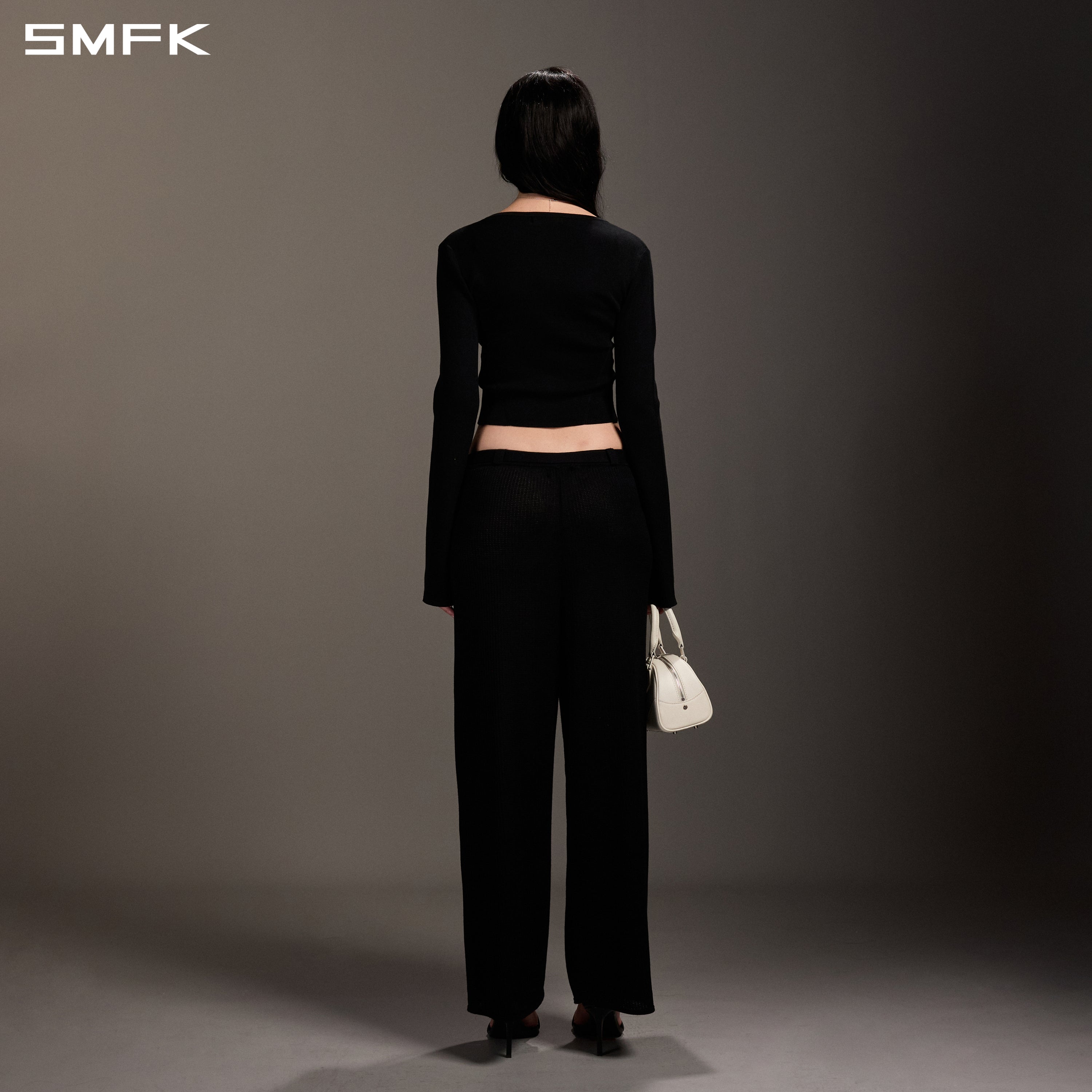 MYTH SEER SLIM KNIT CARDIGAN/TENCEL+SILK WILD BLACK