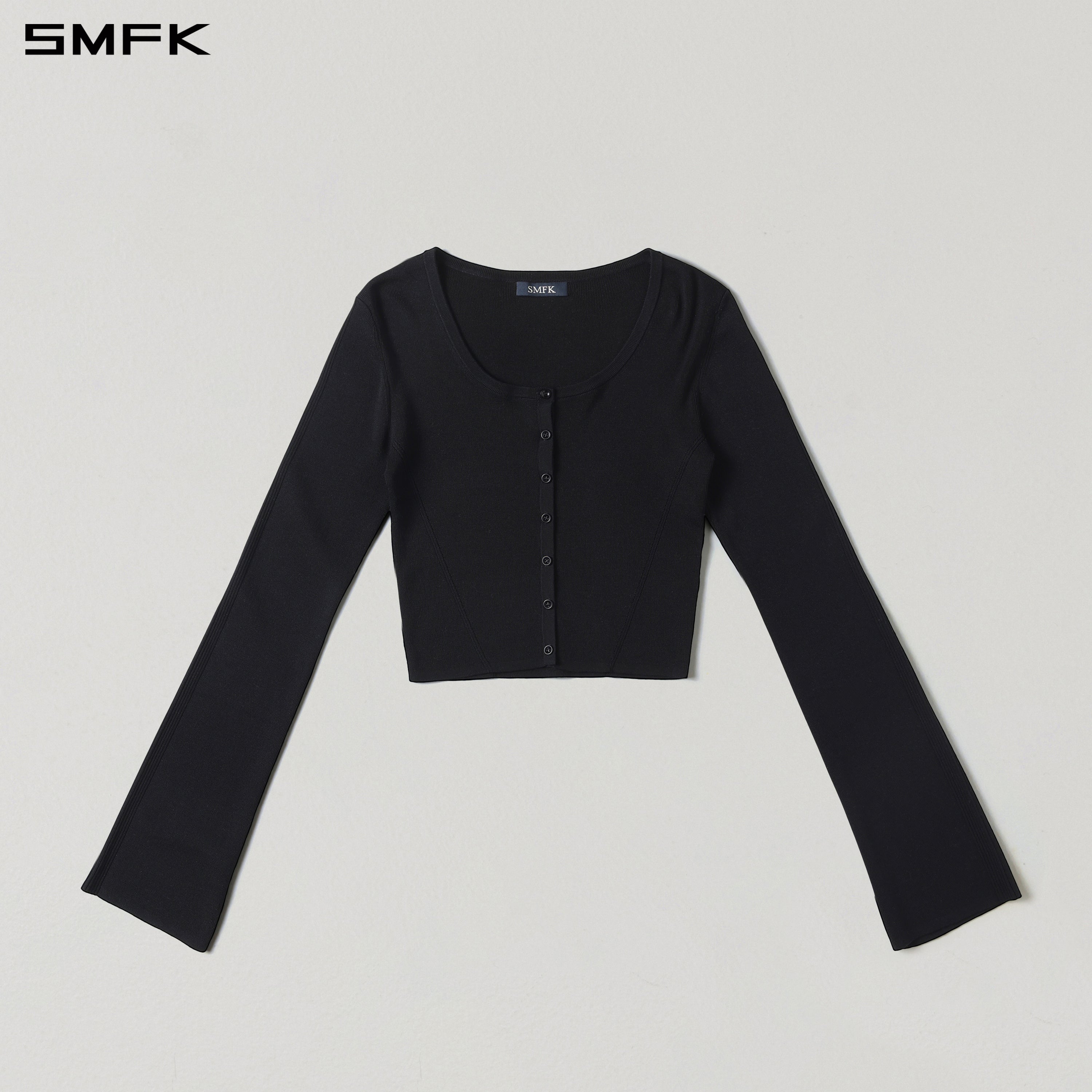 MYTH SEER SLIM KNIT CARDIGAN/TENCEL+SILK WILD BLACK