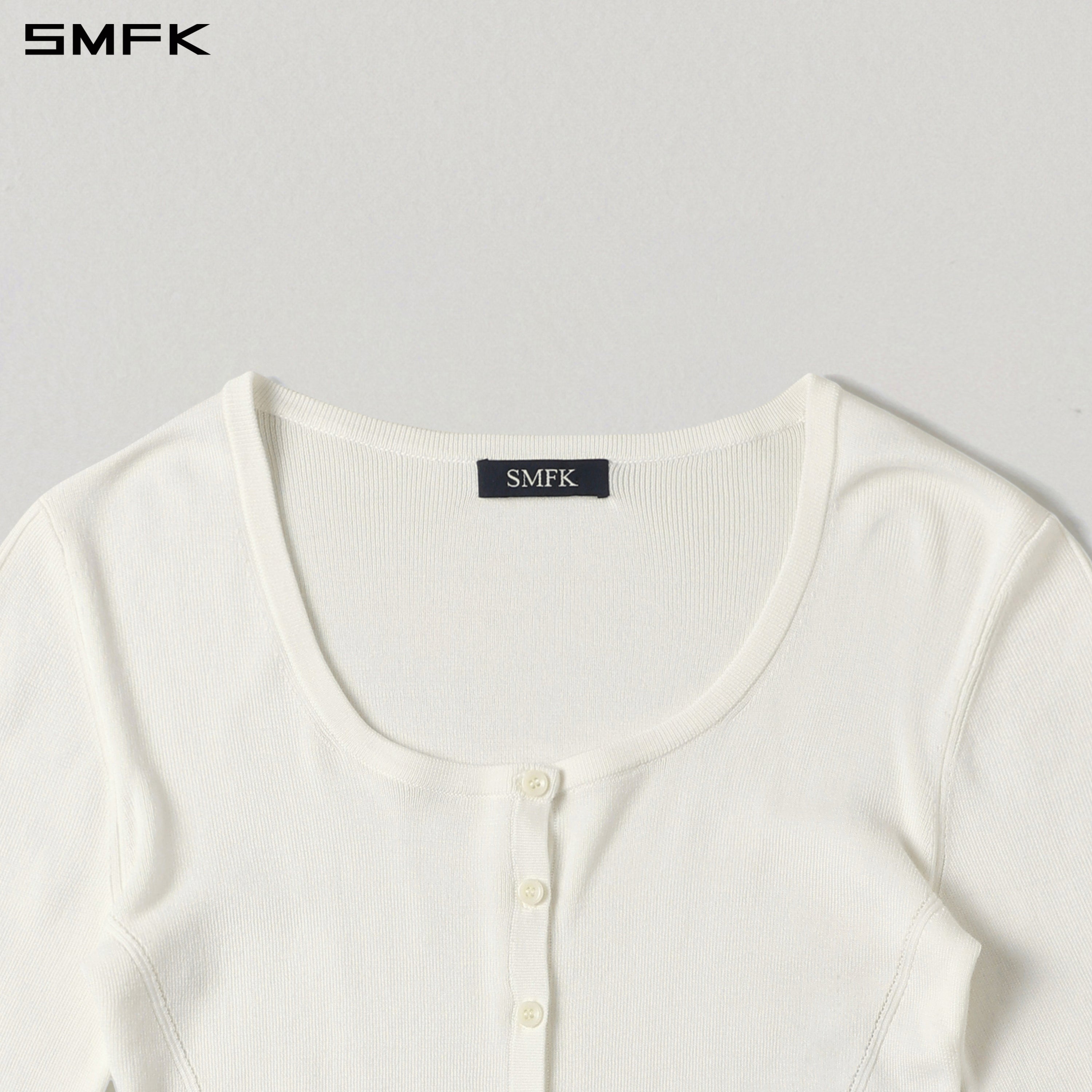 MYTH SEER SLIM KNIT CARDIGAN/TENCEL+SILK CLOUD WHITE