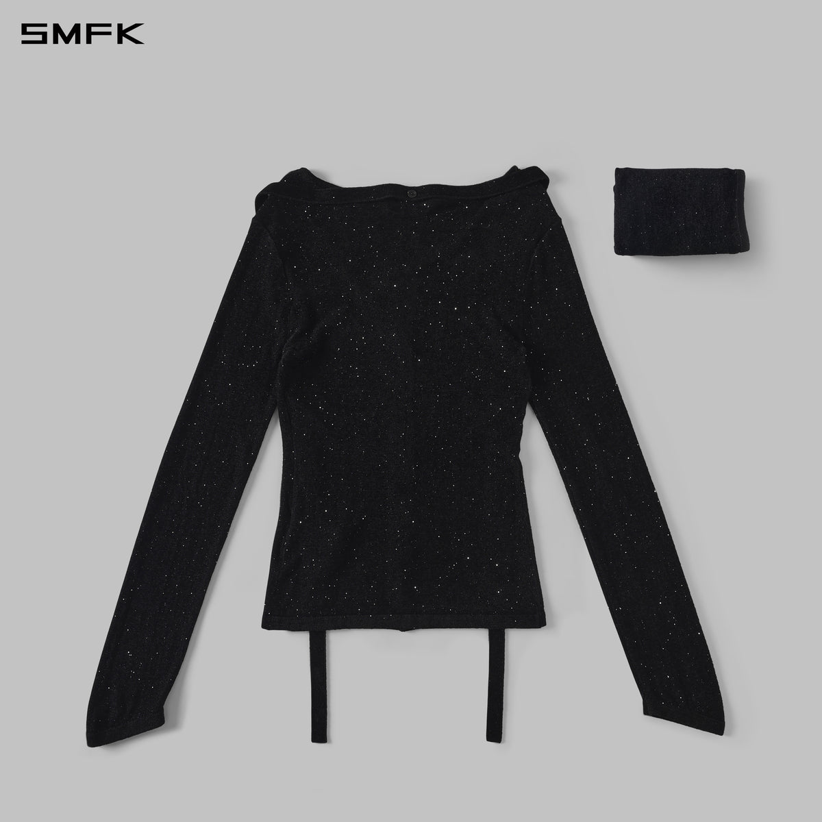 MYTH AEOLUS CLOAK KNIT CARDIGAN/STARRY VELVET GALAXY BLACK