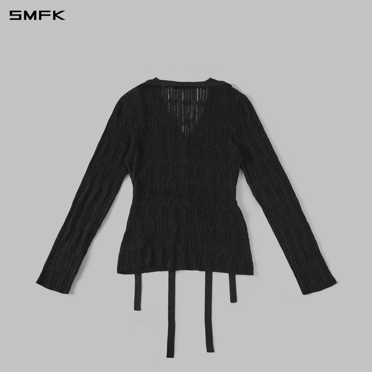 MYTH AEOLUS EVENING ROBE KNIT CARDIGAN/LS-COTTON+NYLON AURORA BLACK