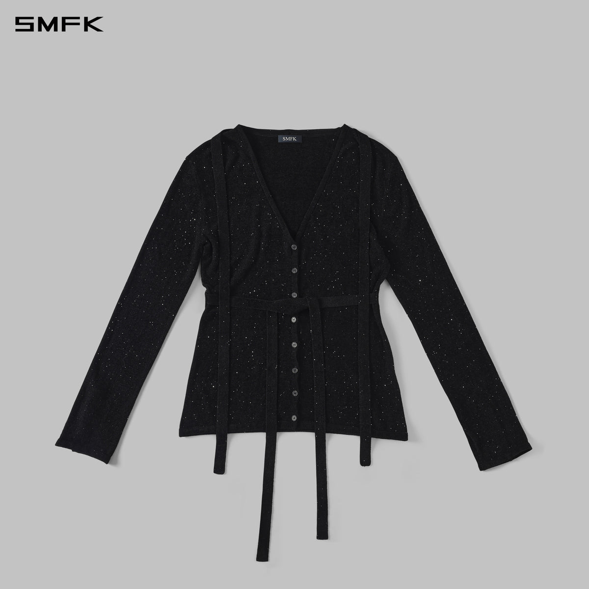 MYTH AEOLUS EVENING ROBE KNIT CARDIGAN/STARRY VELVET GALAXY BLACK