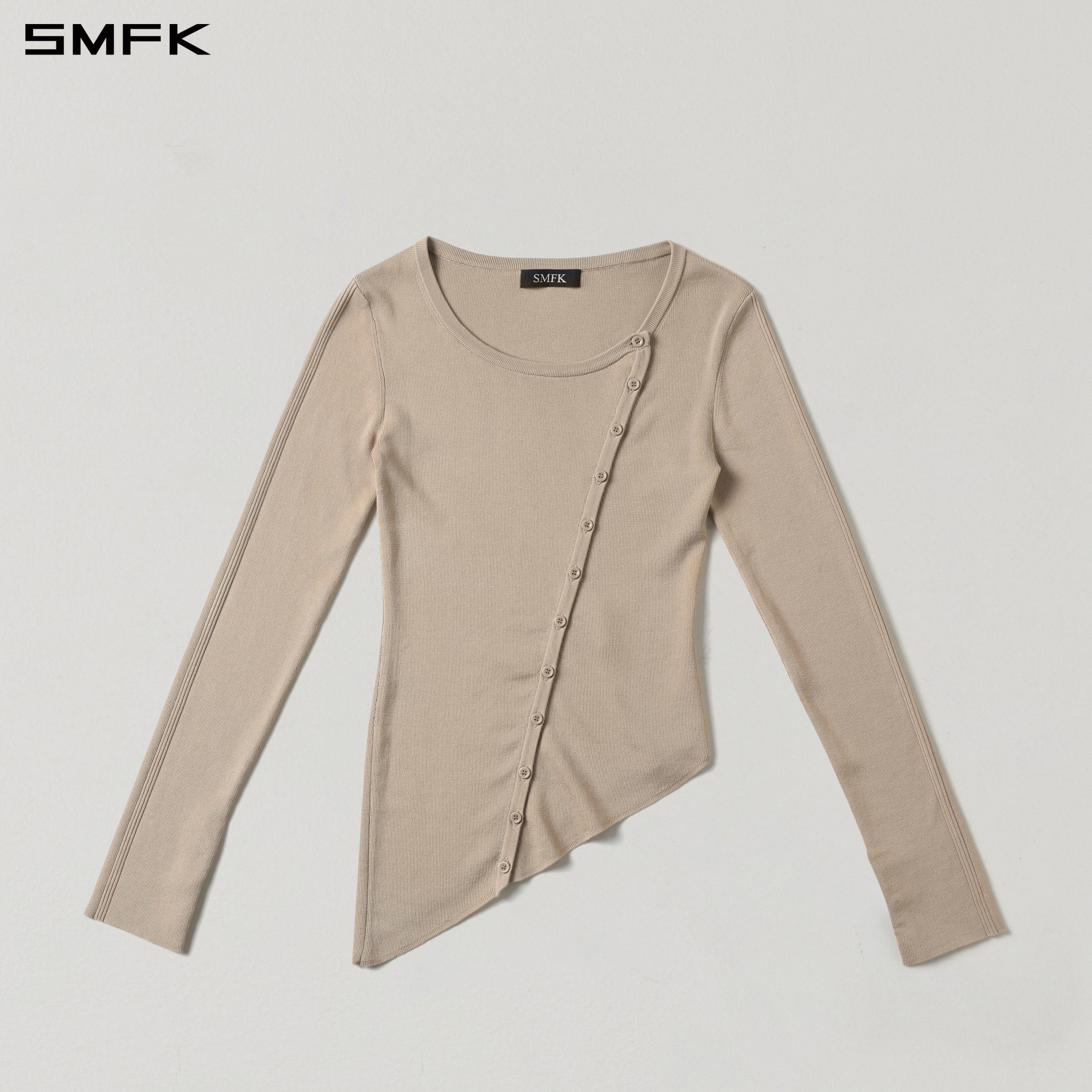 MYTH AEOLUS ASYMMETRY SLIM KNIT CARDIGAN/TENCEL+SILK FRESH SKIN