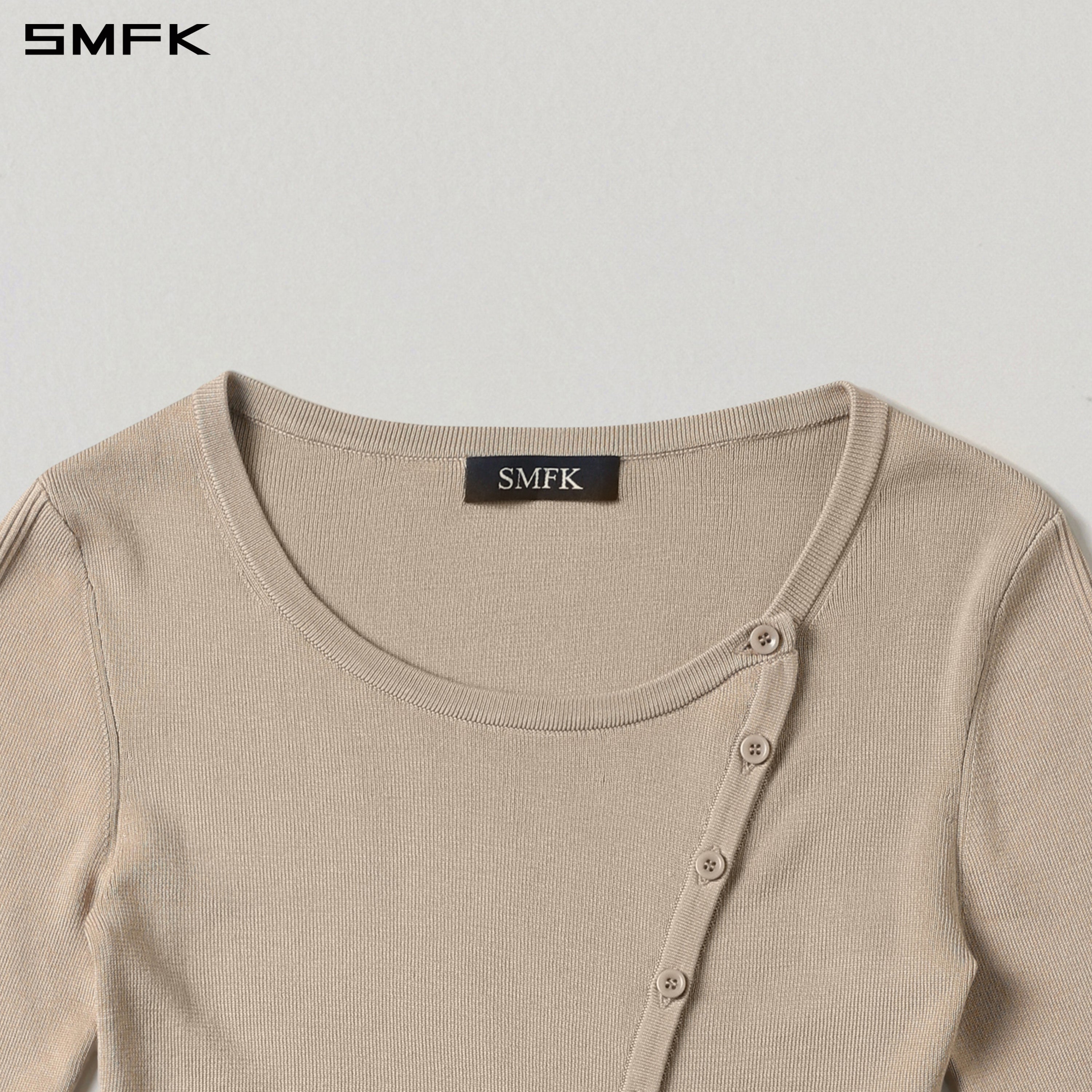 MYTH AEOLUS ASYMMETRY SLIM KNIT CARDIGAN/TENCEL+SILK FRESH SKIN