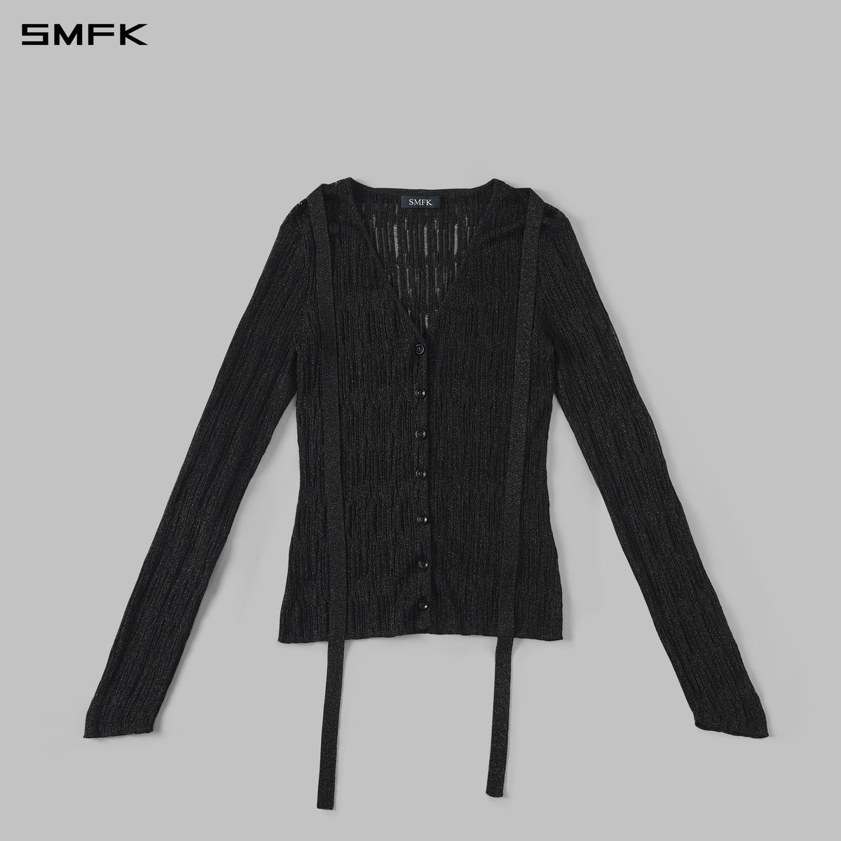 MYTH SIREN EVENING KNIT CARDIGAN/METALLIC YARN AURORA BLACK