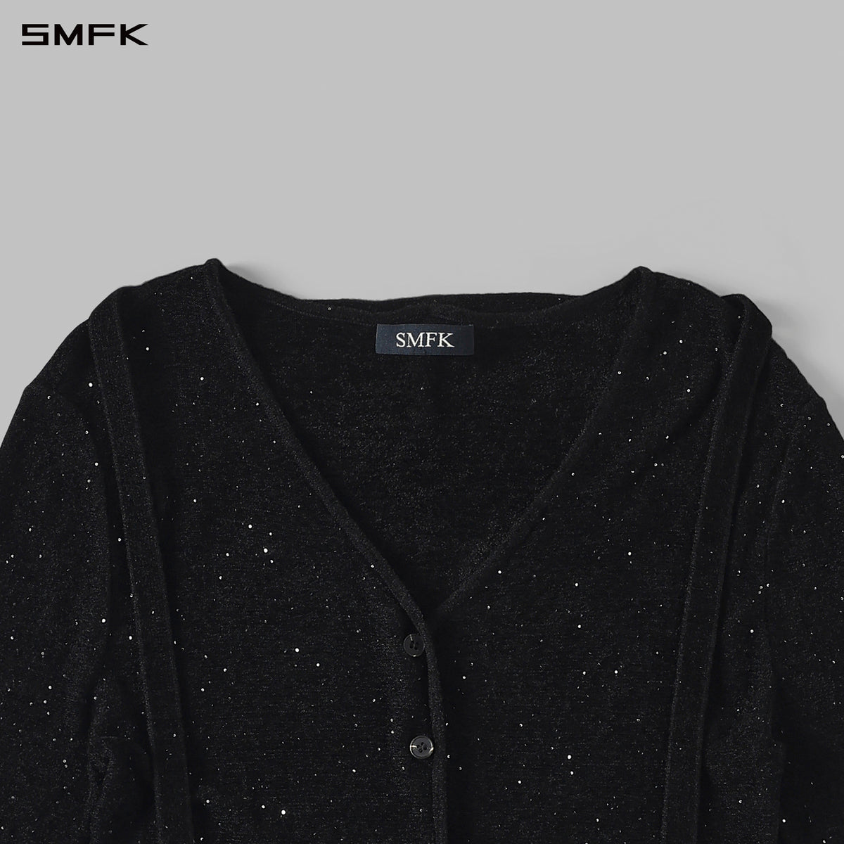 MYTH SIREN GALAXY EVENING KNIT CARDIGAN/STARRY VELVET GALAXY BLACK