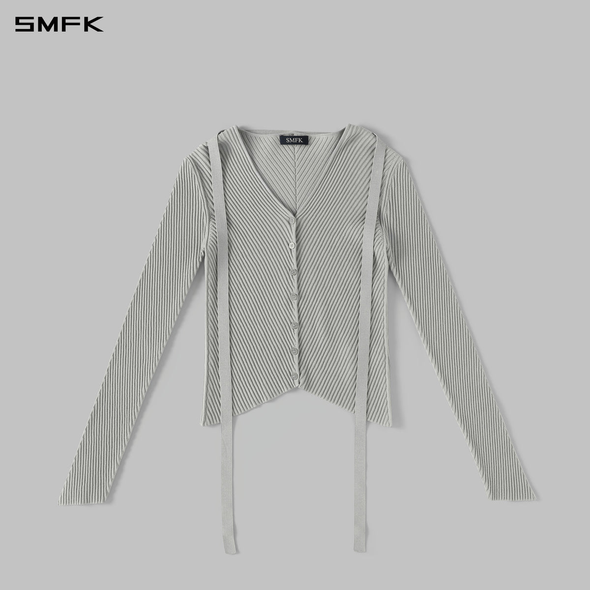MYTH AEOLUS SYMMETRY EVENING KNIT CARDIGAN/LENZING TENCEL+SILK GLACIER GREY