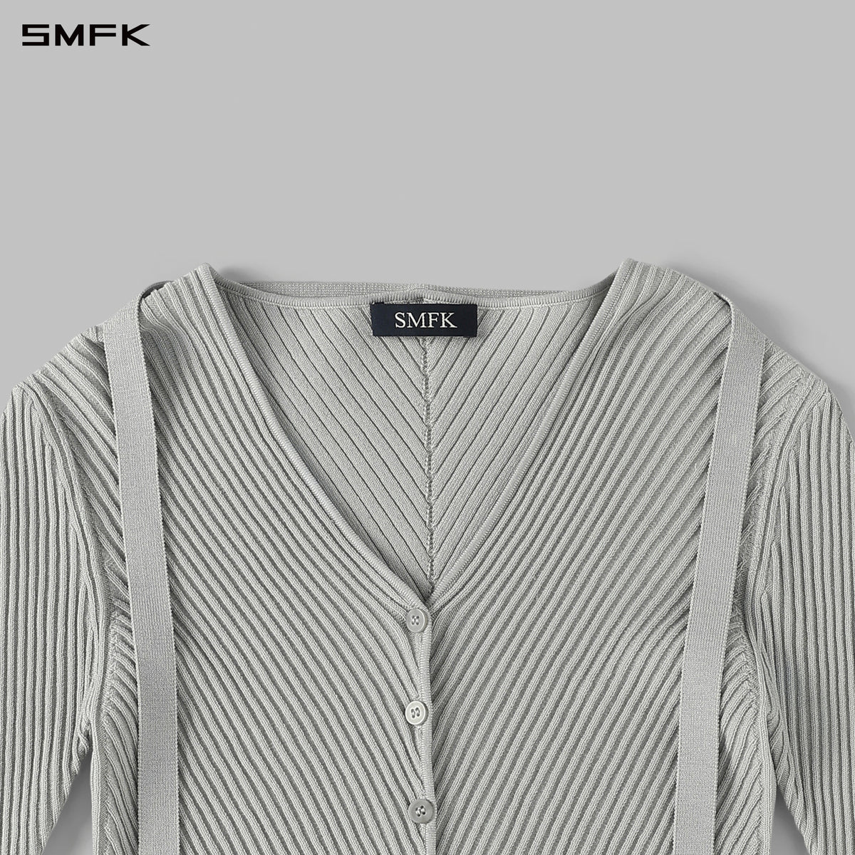 MYTH AEOLUS SYMMETRY EVENING KNIT CARDIGAN/LENZING TENCEL+SILK GLACIER GREY