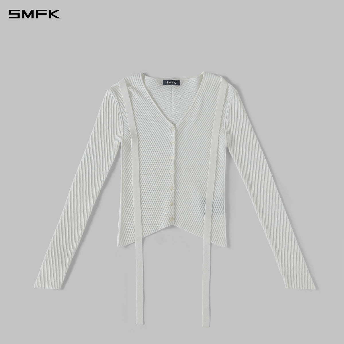 MYTH AEOLUS SYMMETRY EVENING KNIT CARDIGAN/LENZING TENCEL+SILK CLOUD WHITE