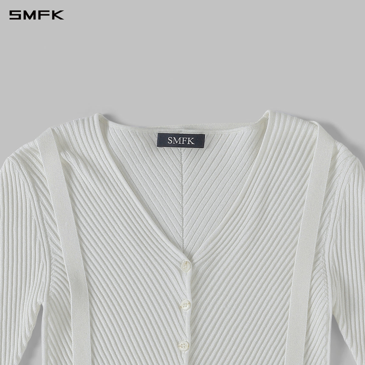 MYTH AEOLUS SYMMETRY EVENING KNIT CARDIGAN/LENZING TENCEL+SILK CLOUD WHITE