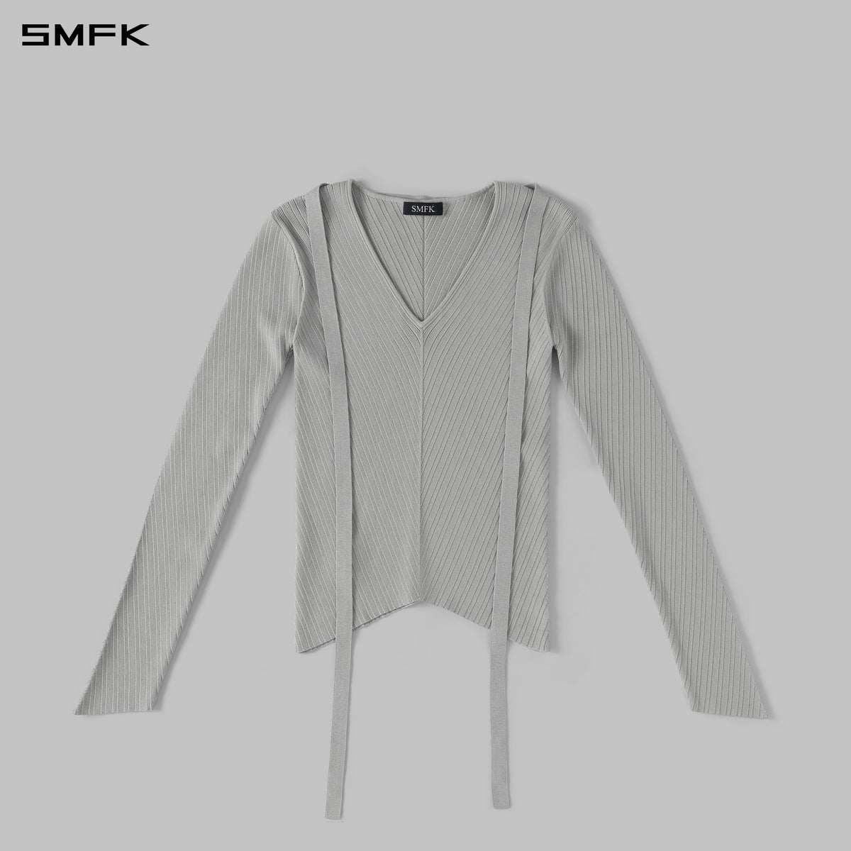 MYTH AEOLUS SYMMETRY EVENING KNIT PULLOVER/LENZING TENCEL+SILK GLACIER GREY