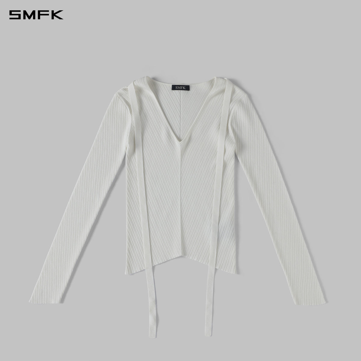 MYTH AEOLUS SYMMETRY EVENING KNIT PULLOVER/LENZING TENCEL+SILK CLOUD WHITE