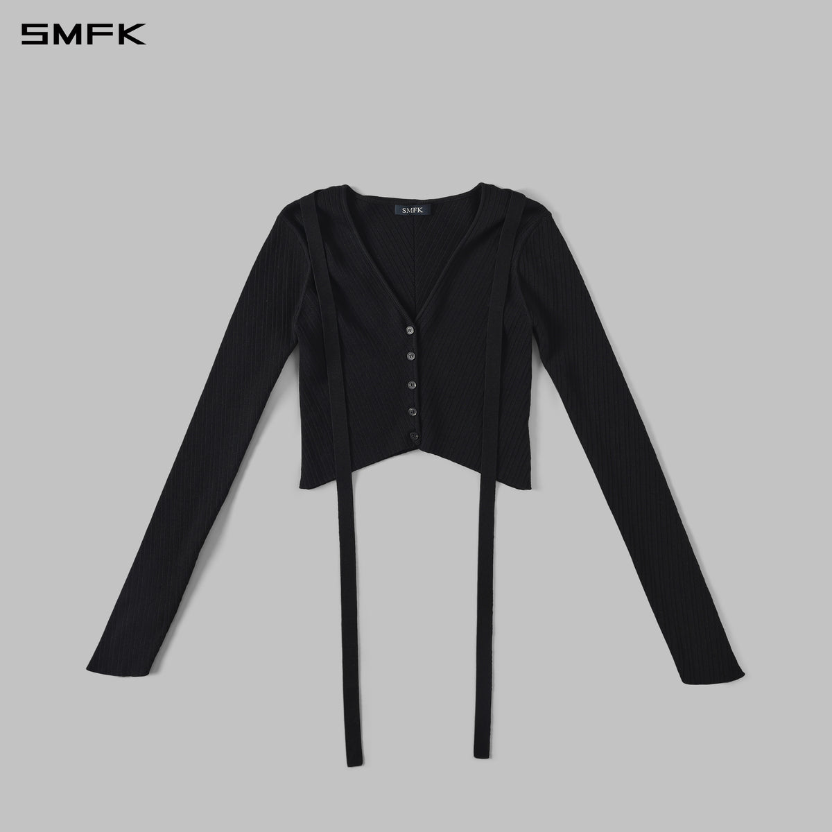 MYTH AEOLUS SYMMETRY EVENING KNIT CARDIGAN/LENZING TENCEL+SILK+COTTON WILD BLACK