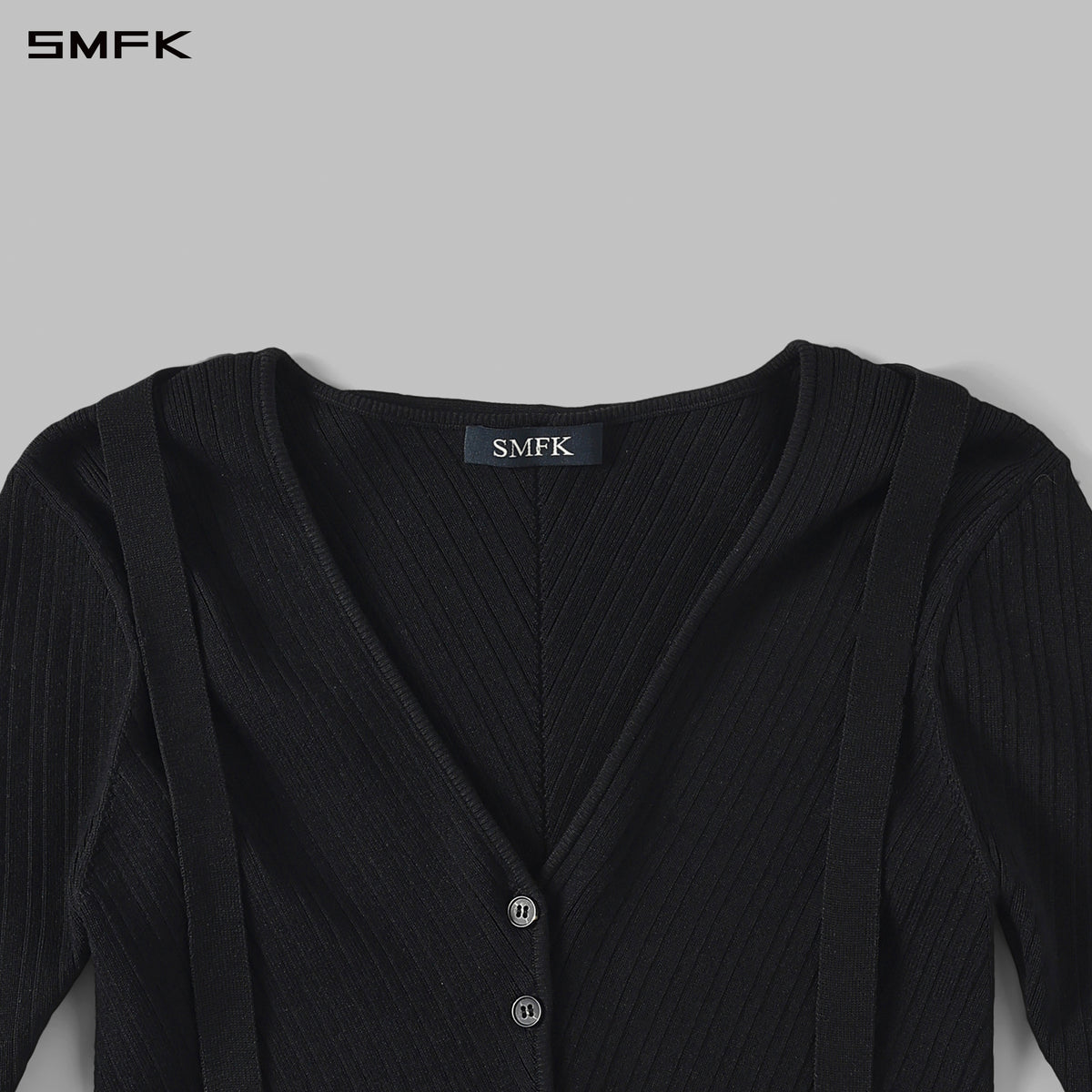 MYTH AEOLUS SYMMETRY EVENING KNIT CARDIGAN/LENZING TENCEL+SILK+COTTON WILD BLACK