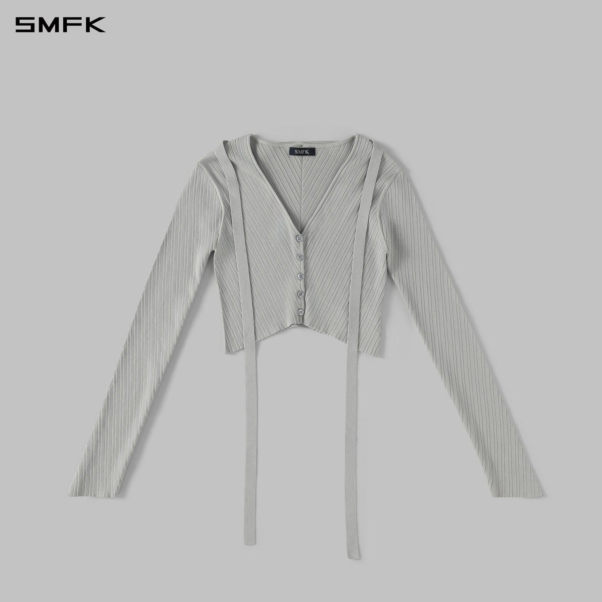 MYTH AEOLUS SYMMETRY EVENING KNIT CARDIGAN/LENZING TENCEL+SILK+COTTON GLACIER GREY