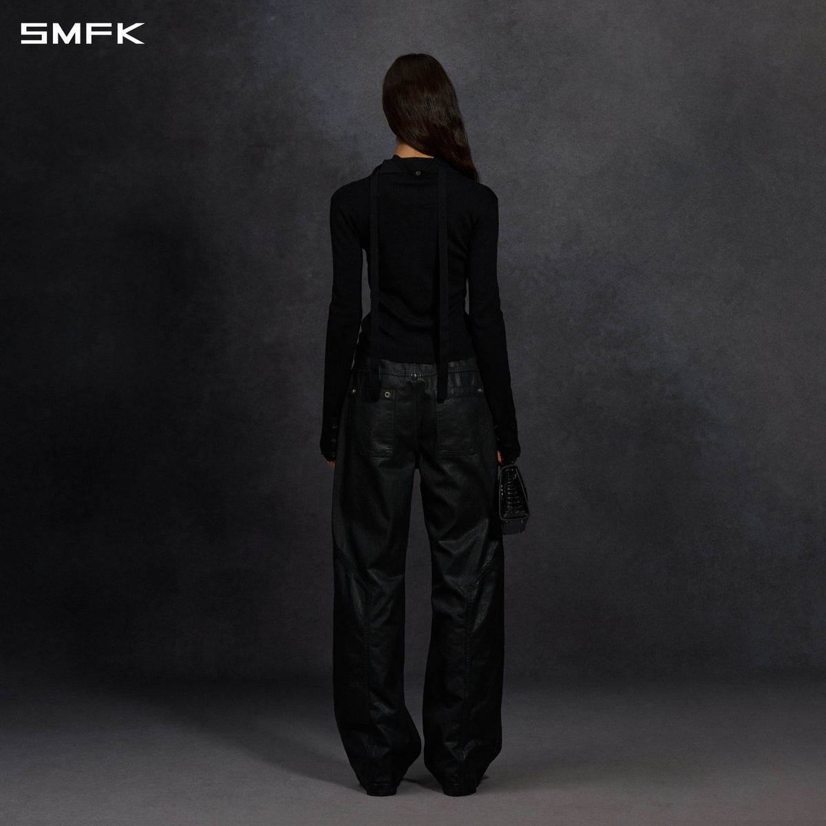 MYTH SIREN EVENING SLIM KNIT SHIRT/LENZING TENCEL+SILK+COTTON WILD BLACK