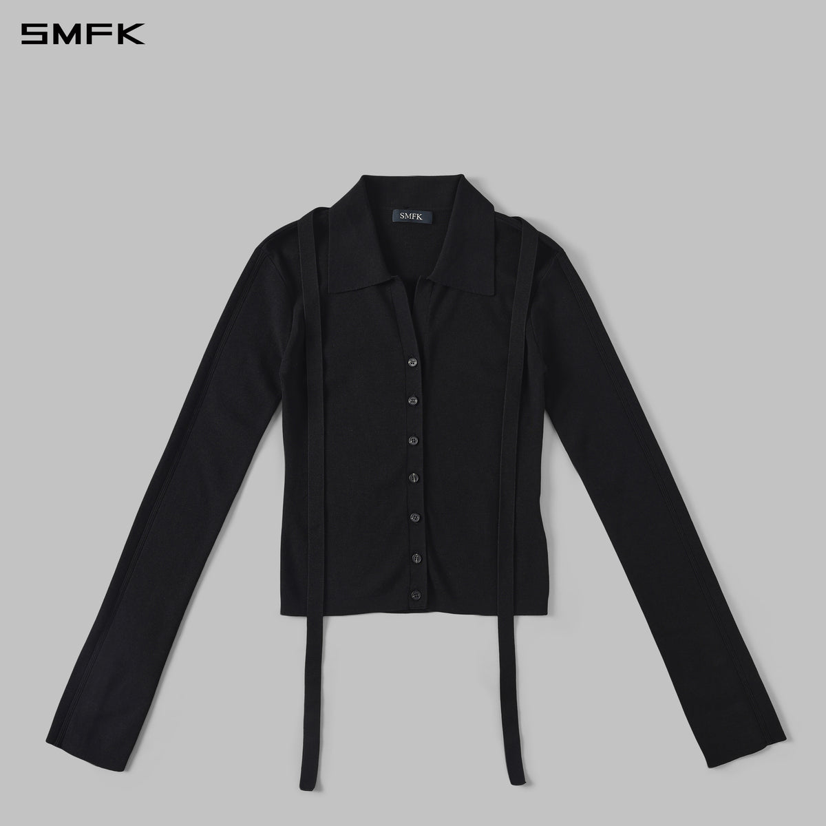 MYTH SIREN EVENING SLIM KNIT SHIRT/LENZING TENCEL+SILK+COTTON WILD BLACK