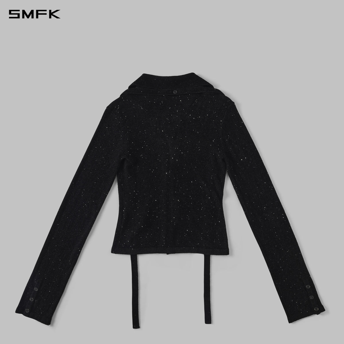 MYTH SIREN GALAXY EVENING SLIM KNIT SHIRT/STARRY VELVET GALAXY BLACK