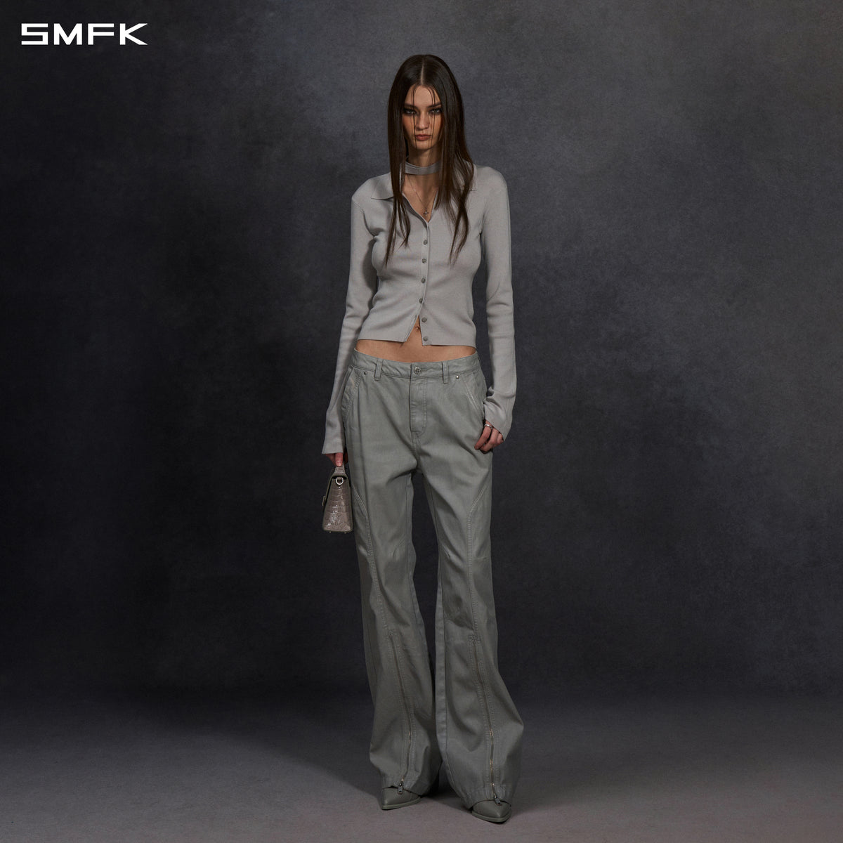 MYTH SIREN EVENING SLIM KNIT SHIRT/LENZING TENCEL+SILK+COTTON GLACIER GREY