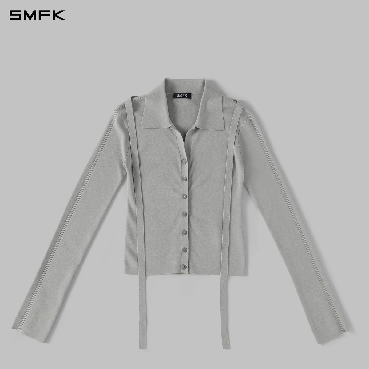 MYTH SIREN EVENING SLIM KNIT SHIRT/LENZING TENCEL+SILK+COTTON GLACIER GREY