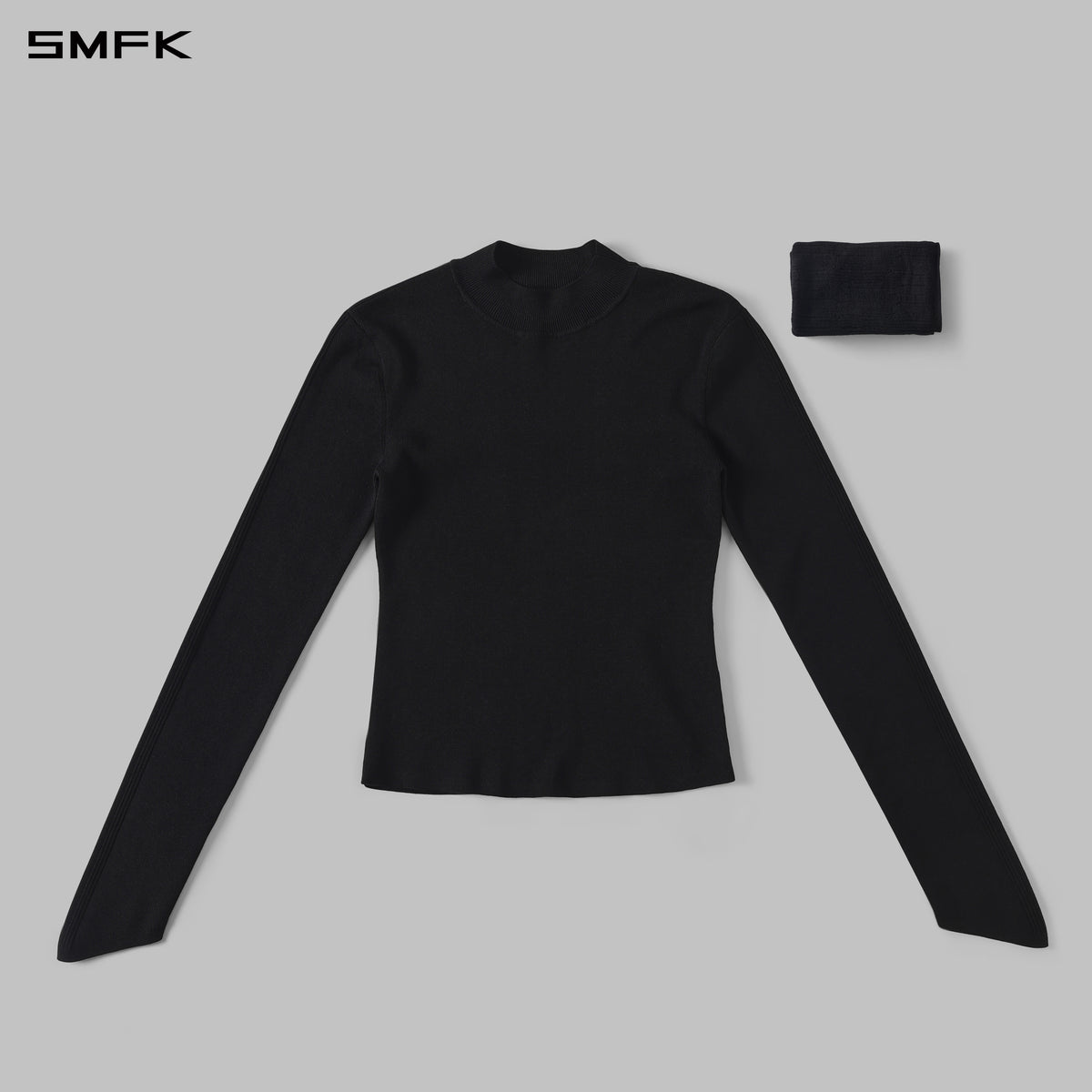 MYTH SIREN AURORA EVENING STYLIST SLIM KNIT SHIRT/LENZING TENCEL+SILK+COTTON WILD BLACK
