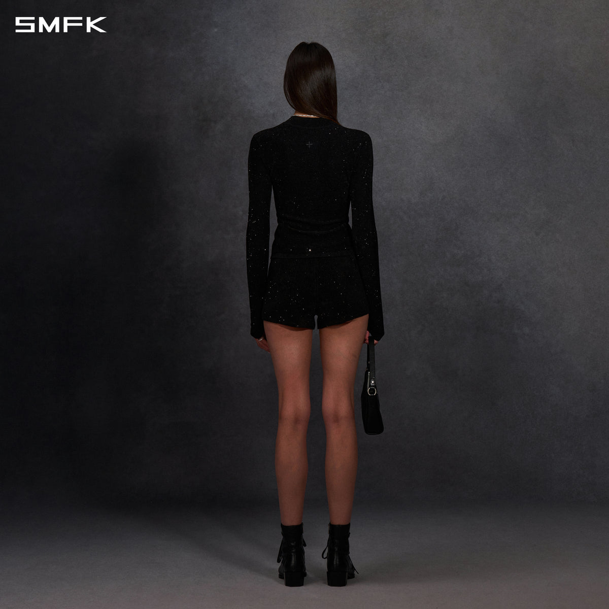 MYTH SIREN GALAXY STYLIST SLIM KNIT PULLOVER/STARRY VELVET GALAXY BLACK