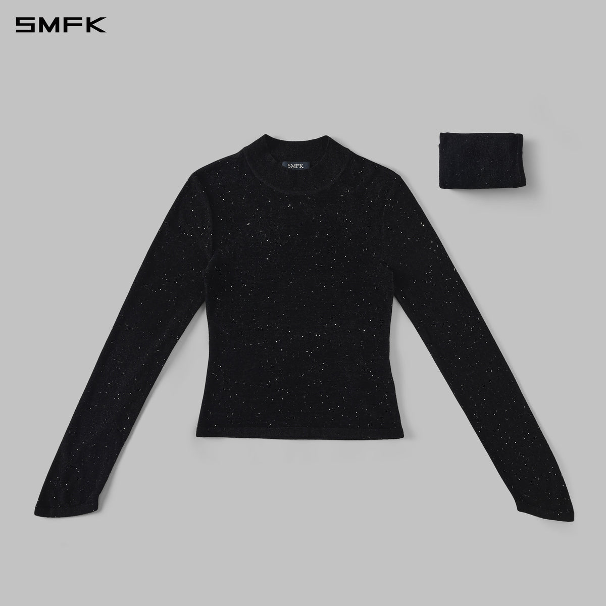 MYTH SIREN GALAXY STYLIST SLIM KNIT PULLOVER/STARRY VELVET GALAXY BLACK
