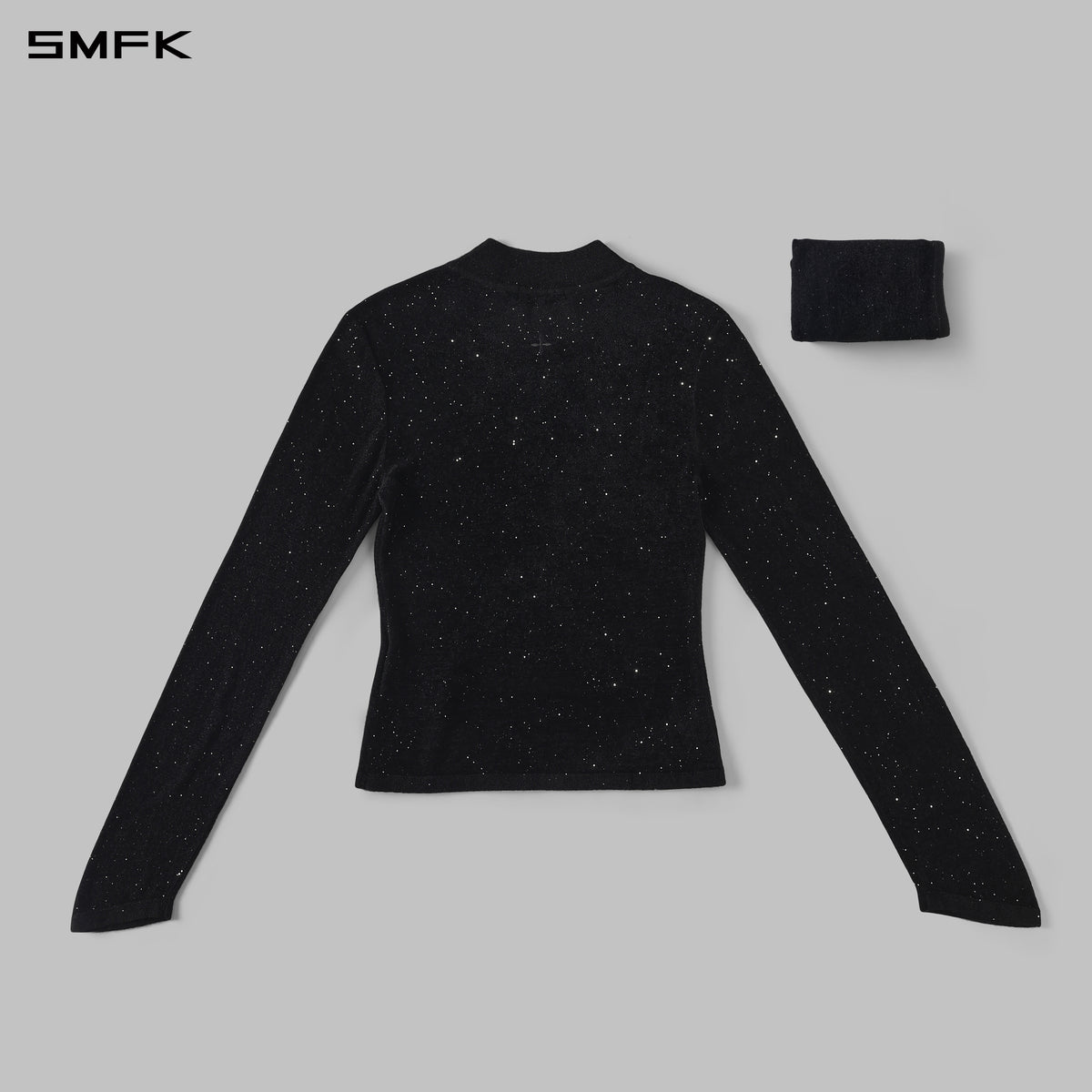 MYTH SIREN GALAXY STYLIST SLIM KNIT PULLOVER/STARRY VELVET GALAXY BLACK