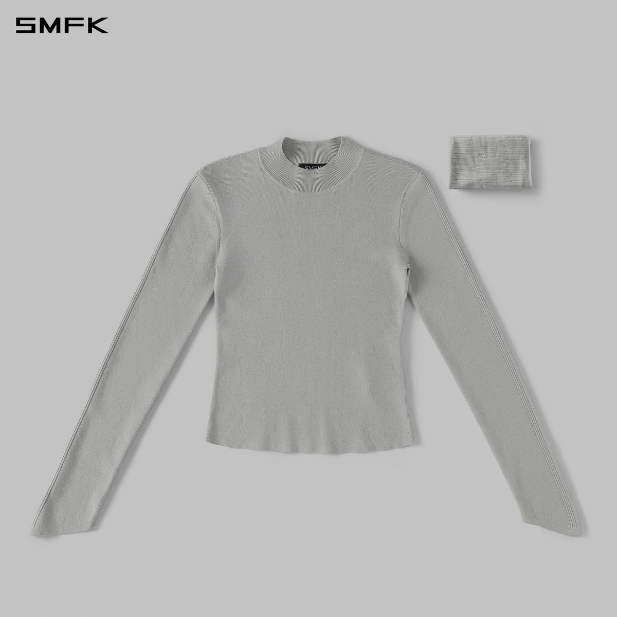 MYTH SIREN AURORA EVENING STYLIST SLIM KNIT SHIRT/LENZING TENCEL+SILK+COTTON GLACIER GREY