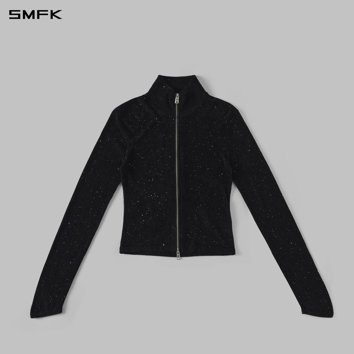 MYTH AEOLUS GALAXY EVENING SLIM COLLAR KNIT JACKET/STARRY VELVET GALAXY BLACK