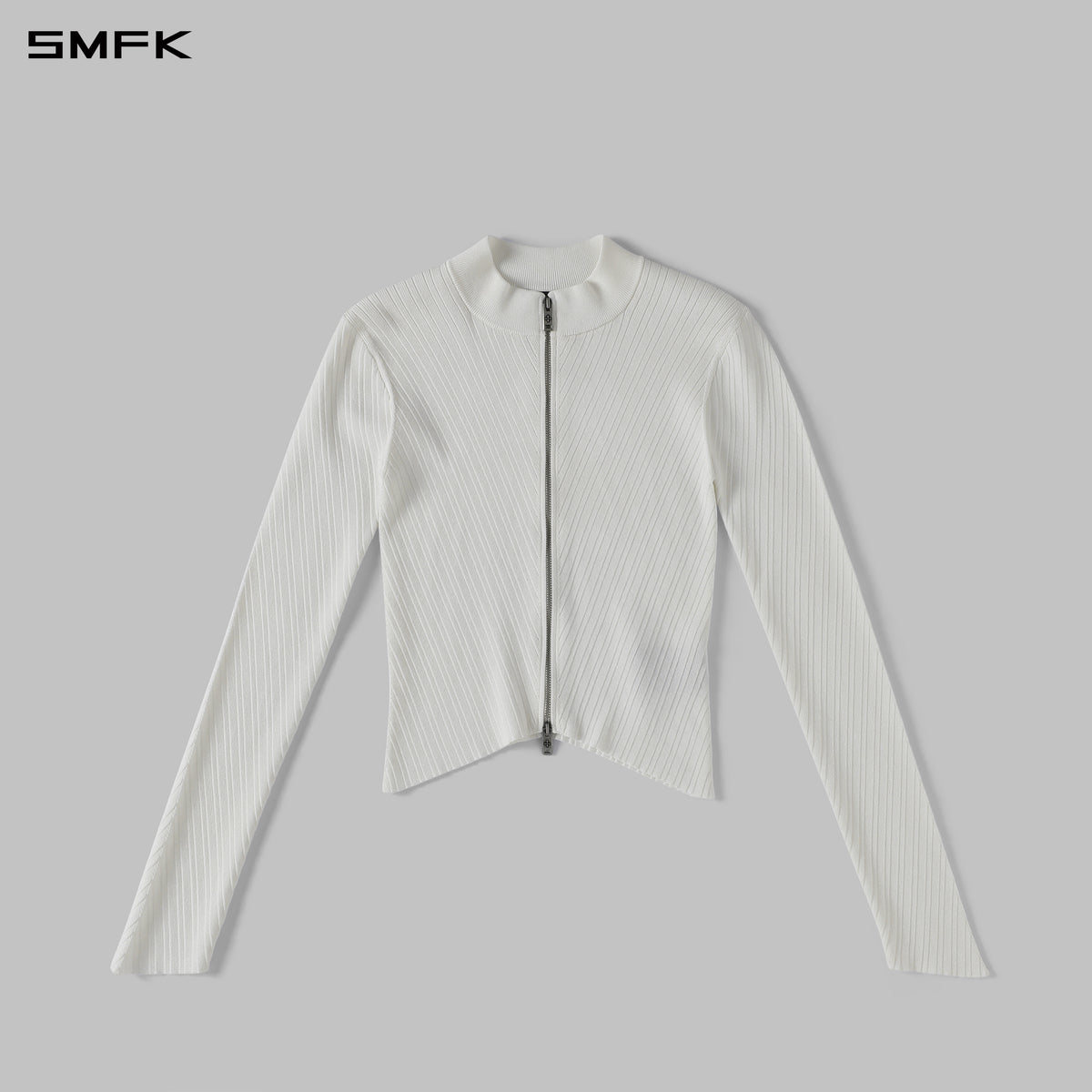 MYTH AEOLUS EVENING SLIM COLLAR KNIT JACKET/TENCEL+SILK CLOUD WHITE