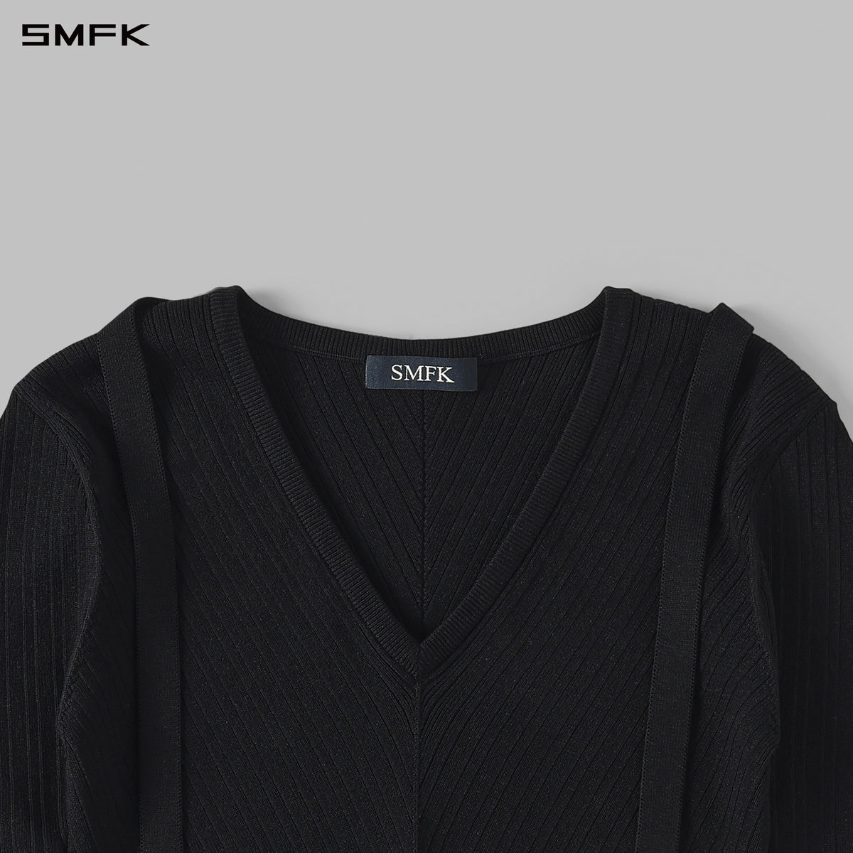 MYTH AEOLUS SYMMETRY EVENING KNIT PULLOVER/LENZING TENCEL+SILK+COTTON WILD BLACK