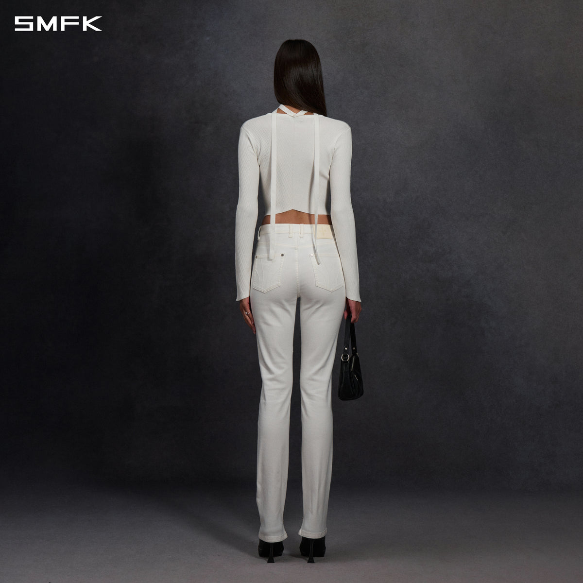 MYTH AEOLUS SYMMETRY EVENING KNIT PULLOVER/LENZING TENCEL+SILK+COTTON CLOUD WHITE