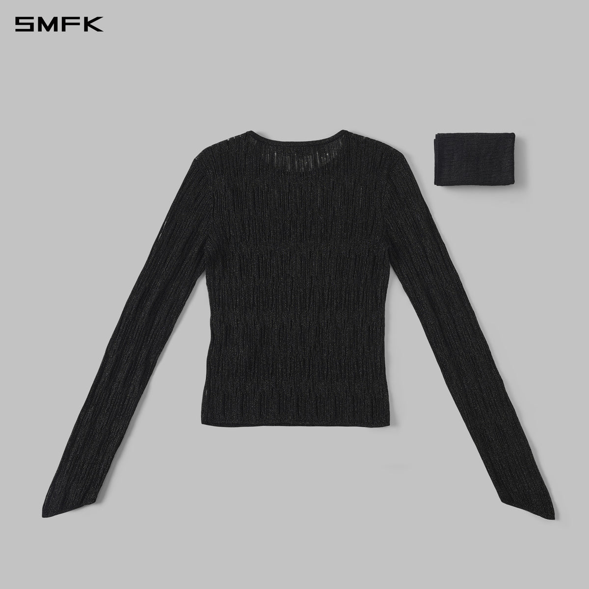 MYTH SIREN AURORA EVENING STYLIST SLIM KNIT SHIRT/METALLIC YARN AURORA BLACK