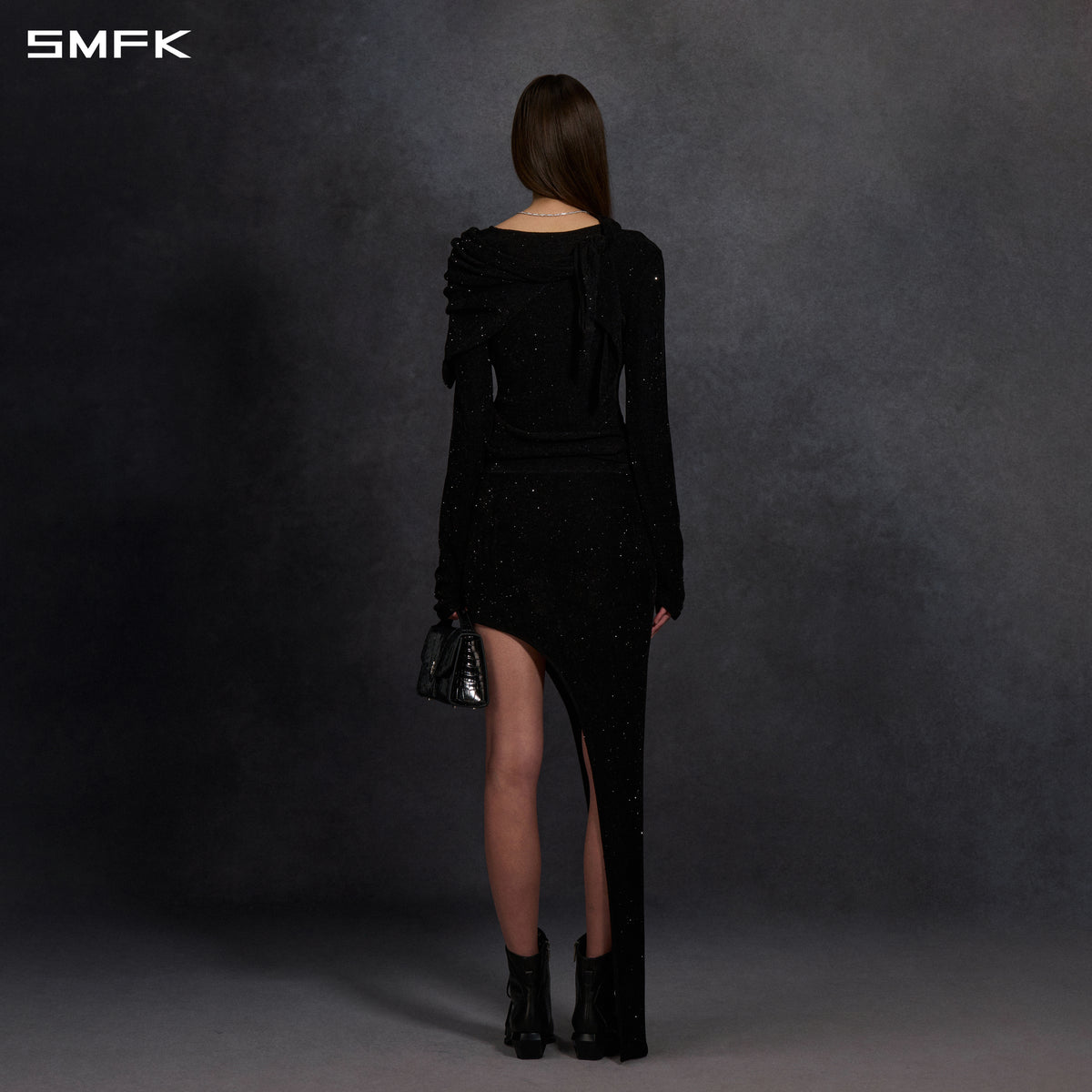 MYTH SIREN GALAXY STYLIST SLIM KNIT PULLOVER/STARRY VELVET GALAXY BLACK