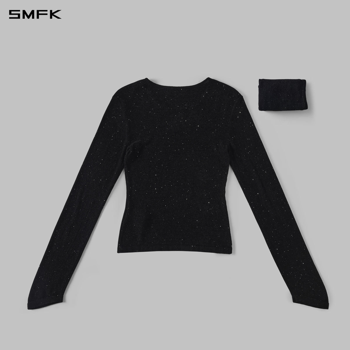 MYTH SIREN GALAXY STYLIST SLIM KNIT PULLOVER/STARRY VELVET GALAXY BLACK