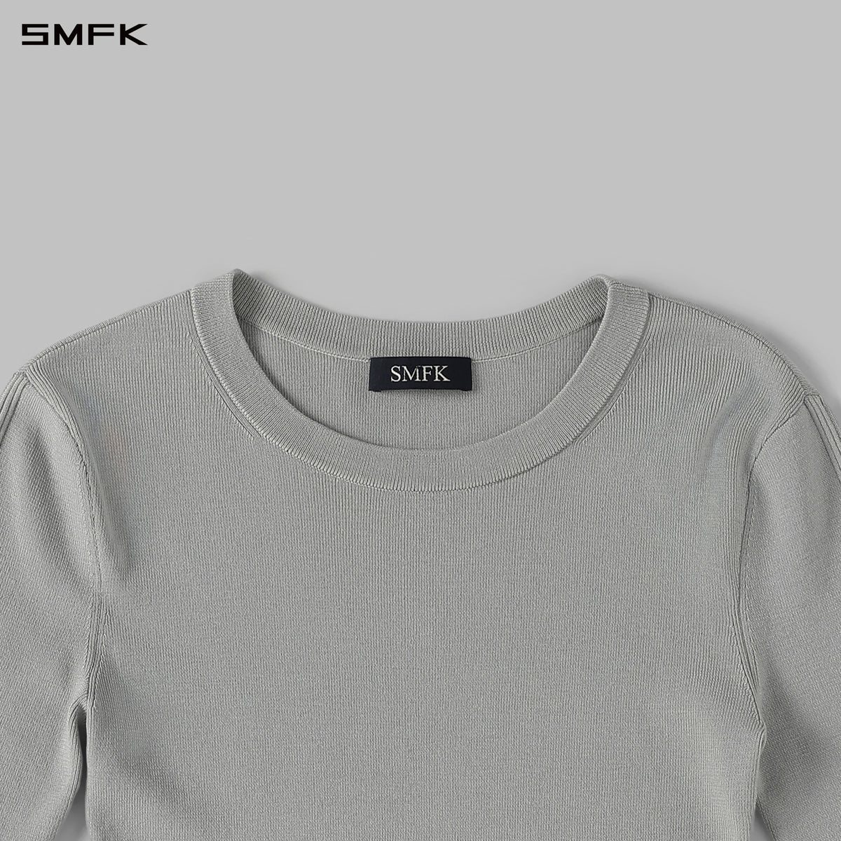 MYTH SIREN AURORA EVENING STYLIST SLIM KNIT SHIRT/LENZING TENCEL+SILK+COTTON GLACIER GREY